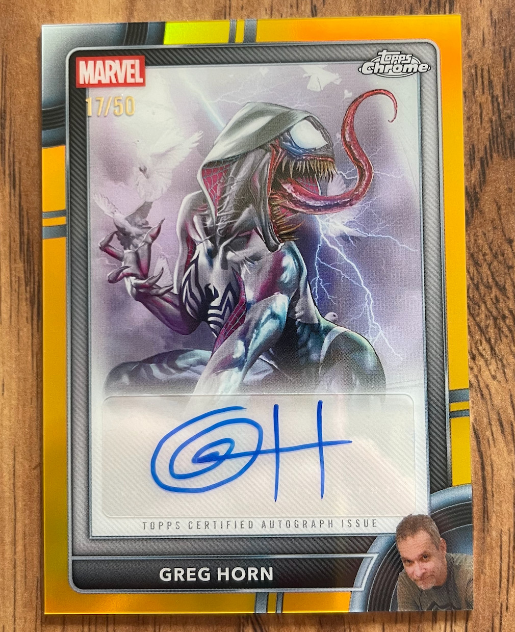 Ghost-Spider Variant Greg Horn Auto GOLD /50 2026 Topps Chrome Marvel NM 🔥