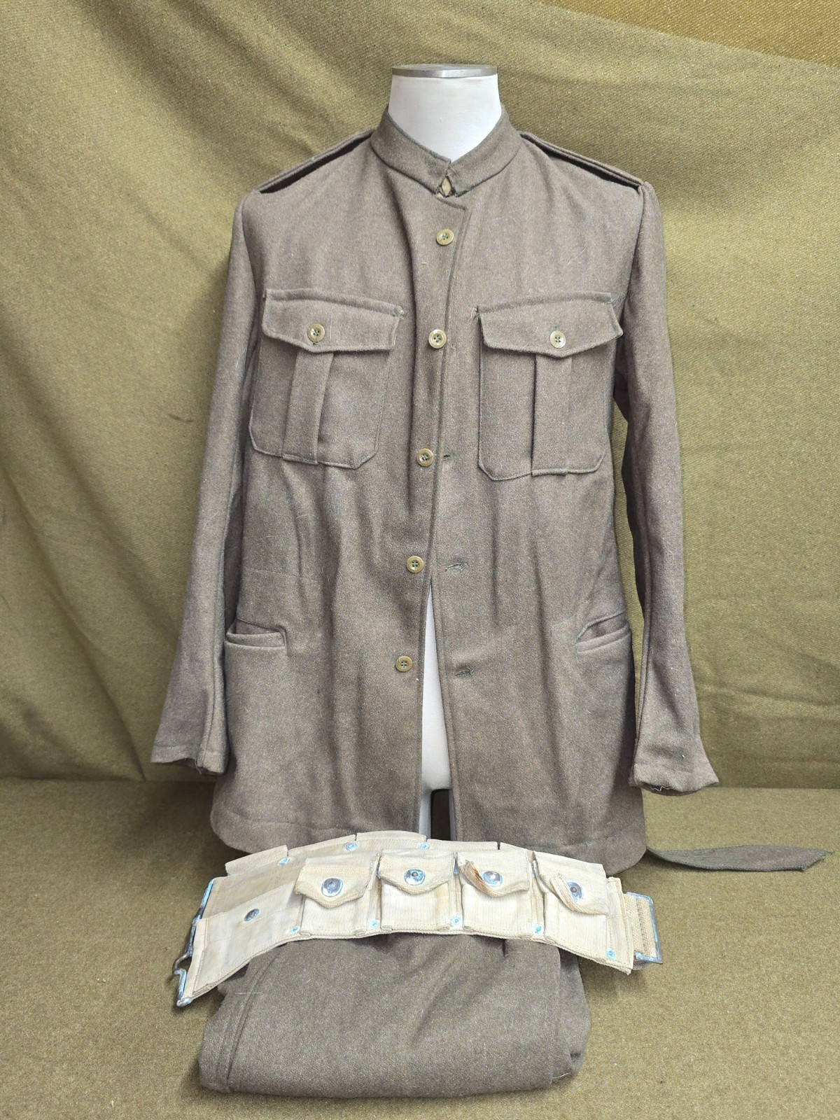 WWI US Army Uniform Jacket-Pants, and M1917 Cartridge Belt