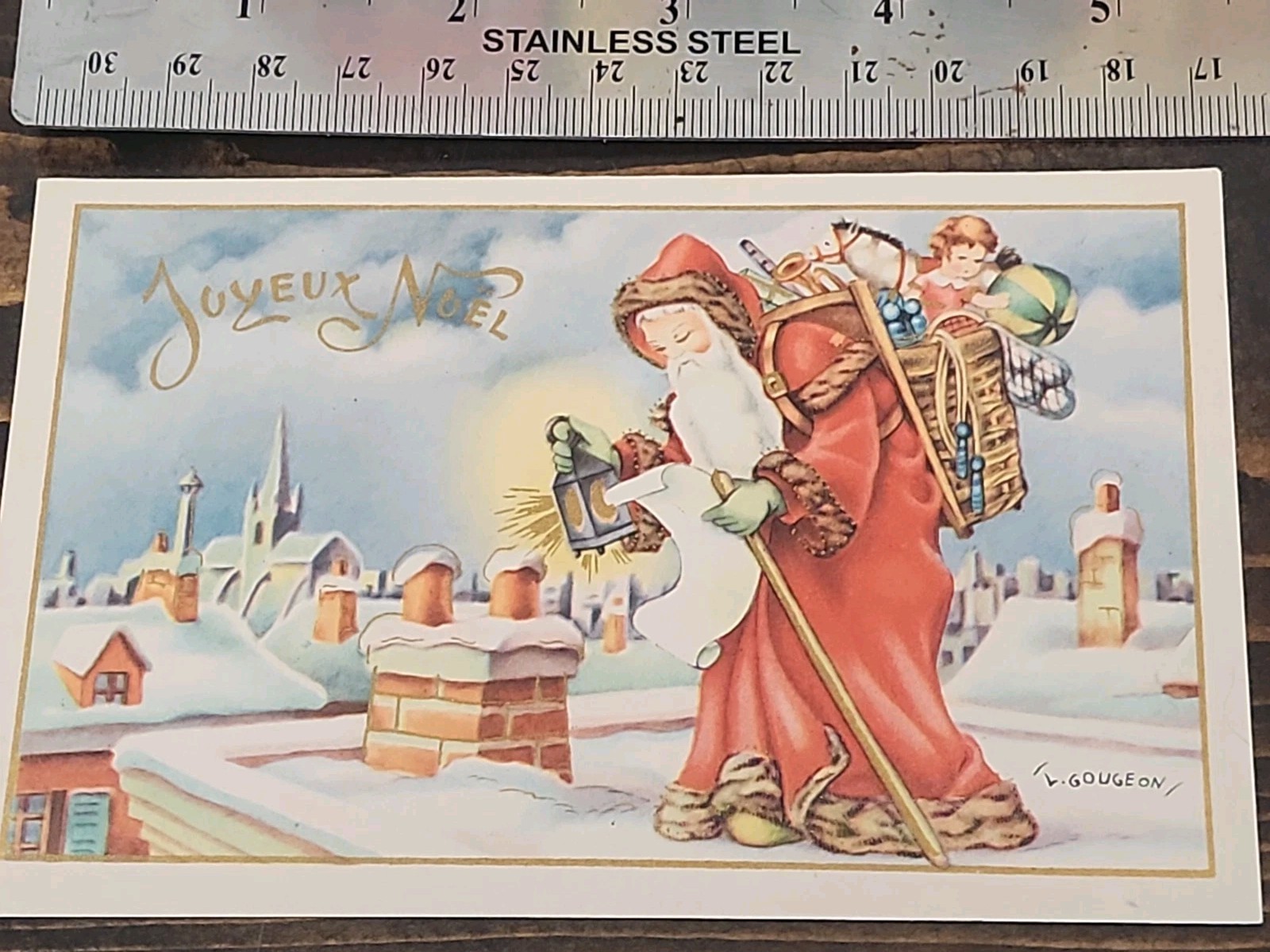 🔥  Antique Santa Postcard Joyeux Noel French Christmas VTG New, Early 1900s New
