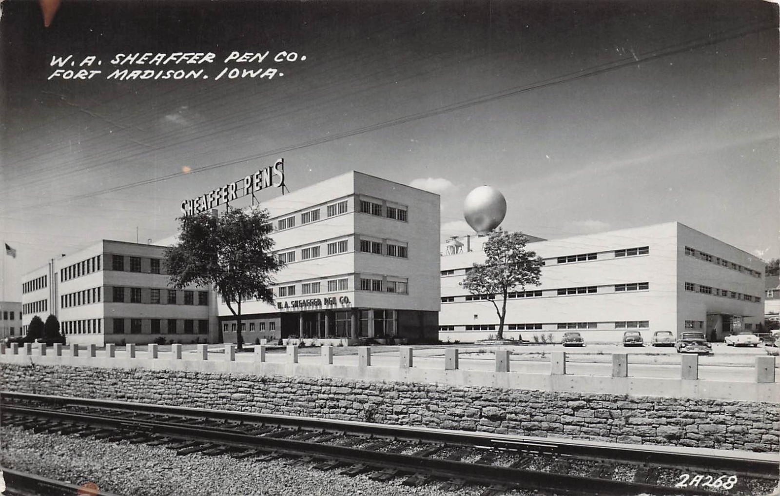 RPPC Fort Madison Iowa Sheaffer Pen Factory Train Tracks Photo Vtg Postcard 24A