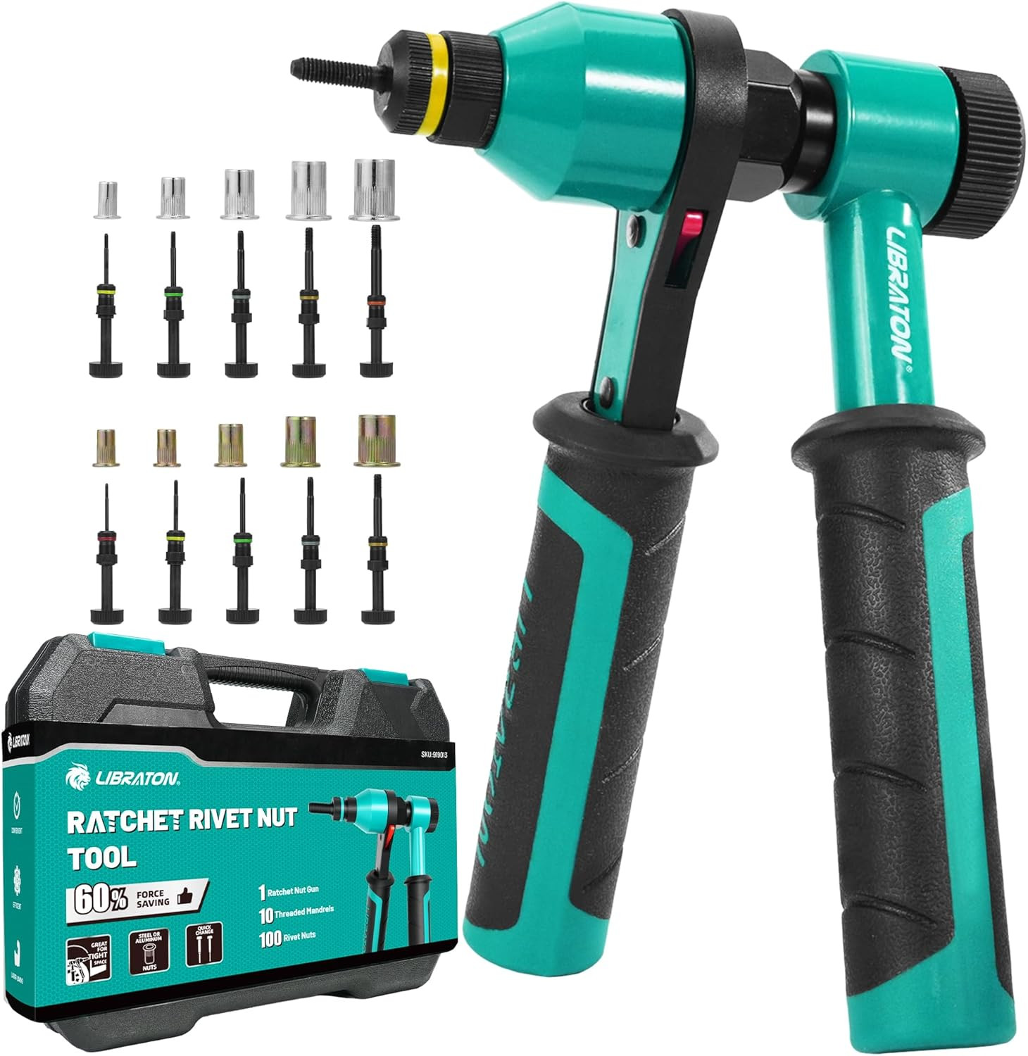 Rivet Nut Tool, Rivnut Tool, Professional Ratchet Nutsert Tool Kit, Nutsert Gun