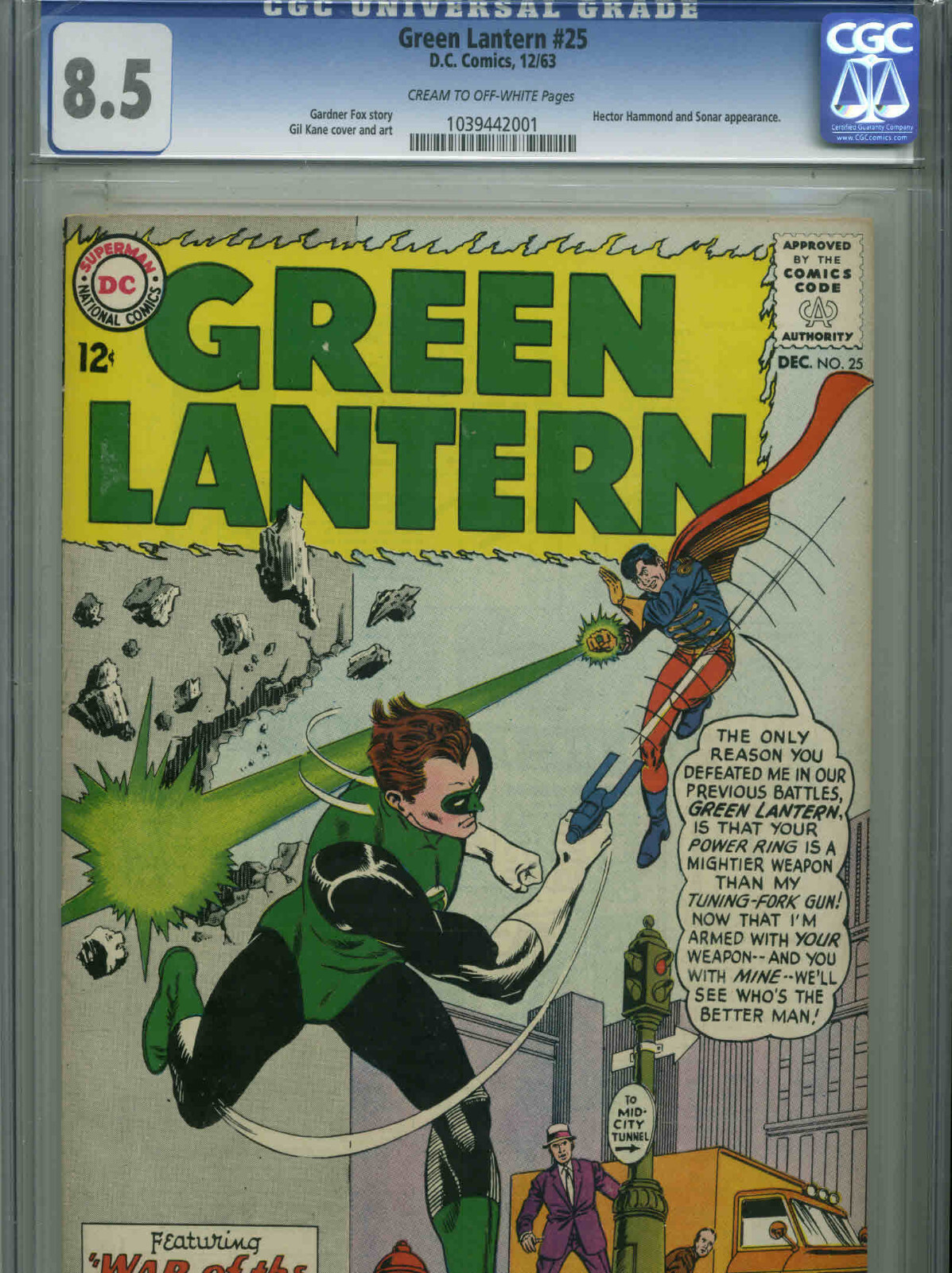 Green Lantern #25 - December 1963 - CGC 8.5 - Hector Hammond & Sonar appear