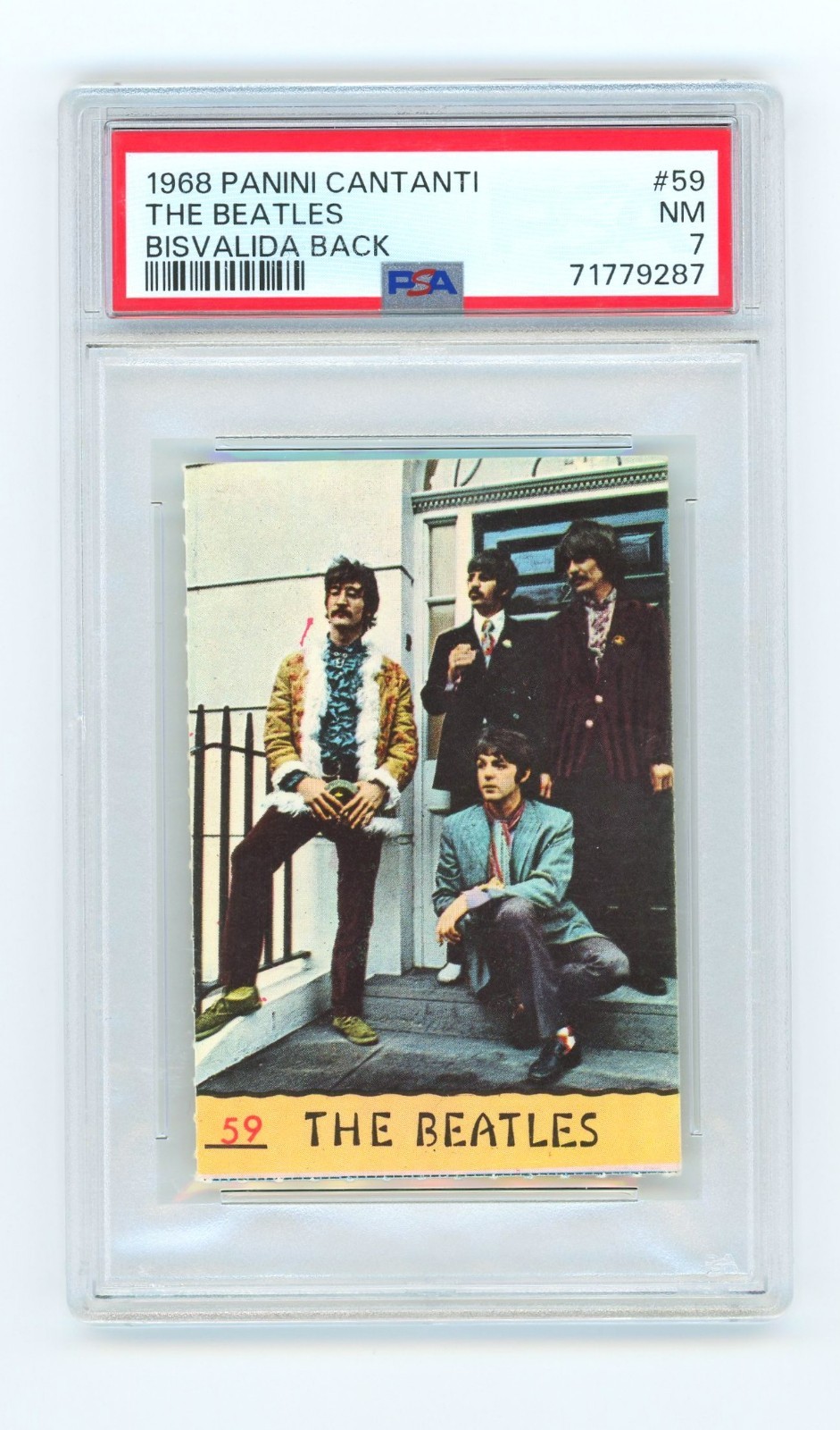 1968 Panini Cantanti (Bisvalida Back Variation) Beatles (PSA 7) (POP 1/1 Higher)