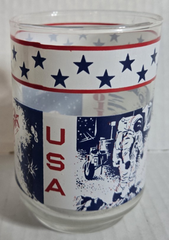 Vintage 1971 LIBBEY Apollo 14 Commemorative Glass, USA, Moon, Astronauts, NASA