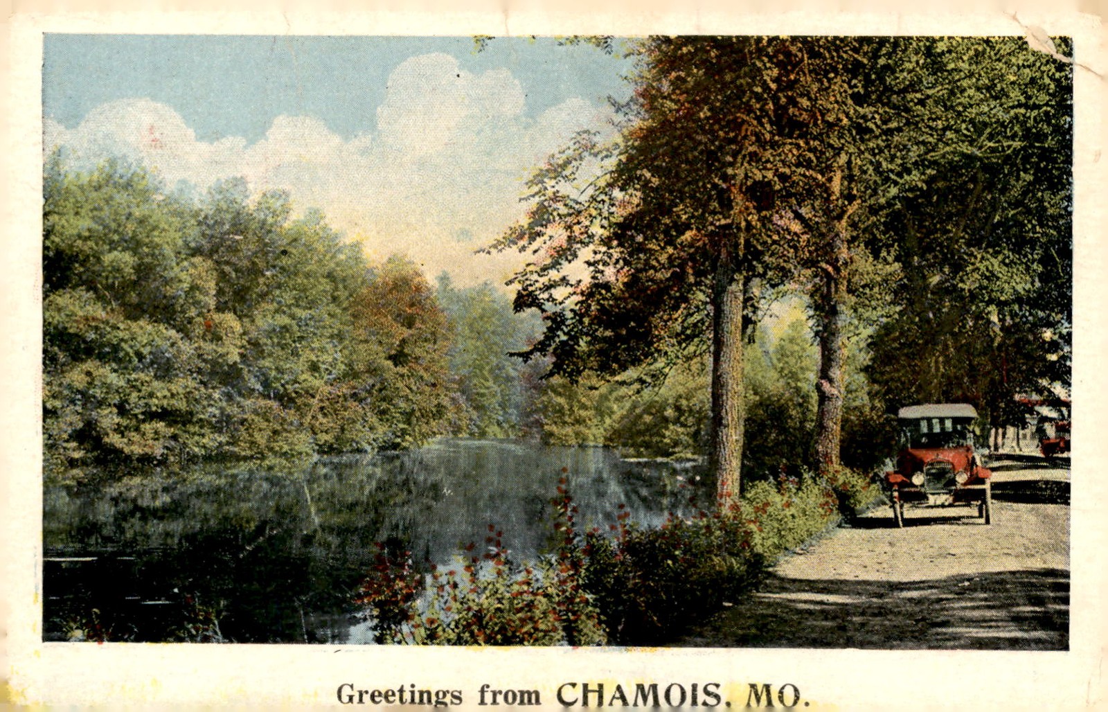 Greetings from Chamois, MO Postcard