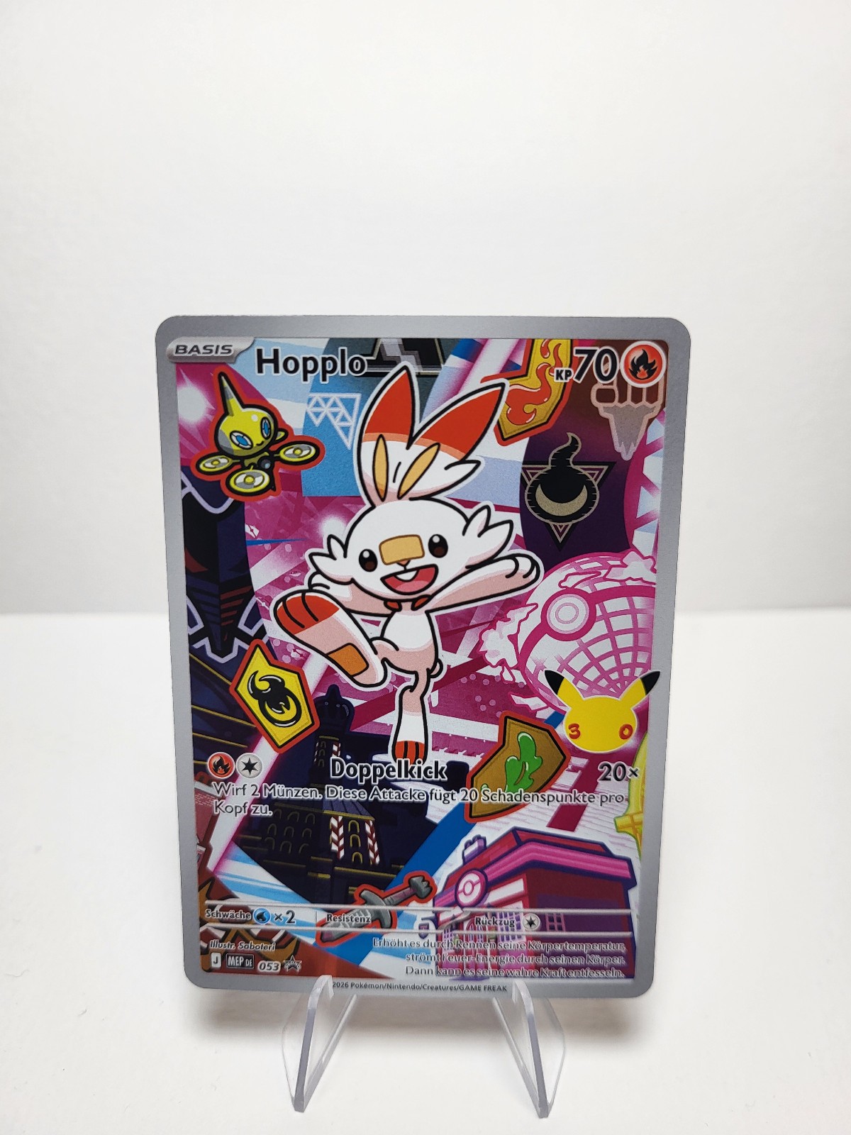 Pokemon Hopplo Promo MEP 053 German Near Mint