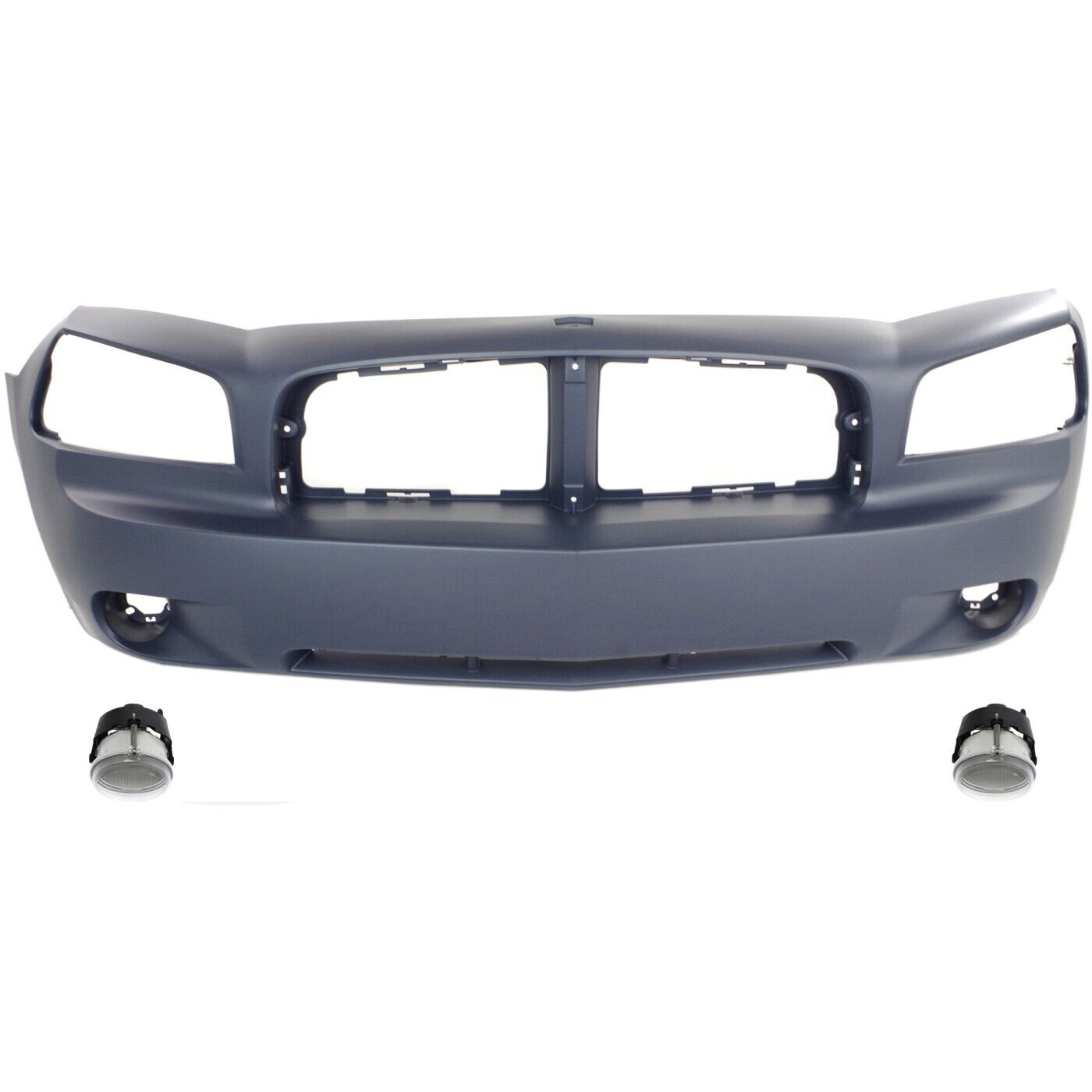 Bumper Cover Fascias Kit For 2006-2009 Dodge Charger Front with Fog Lights
