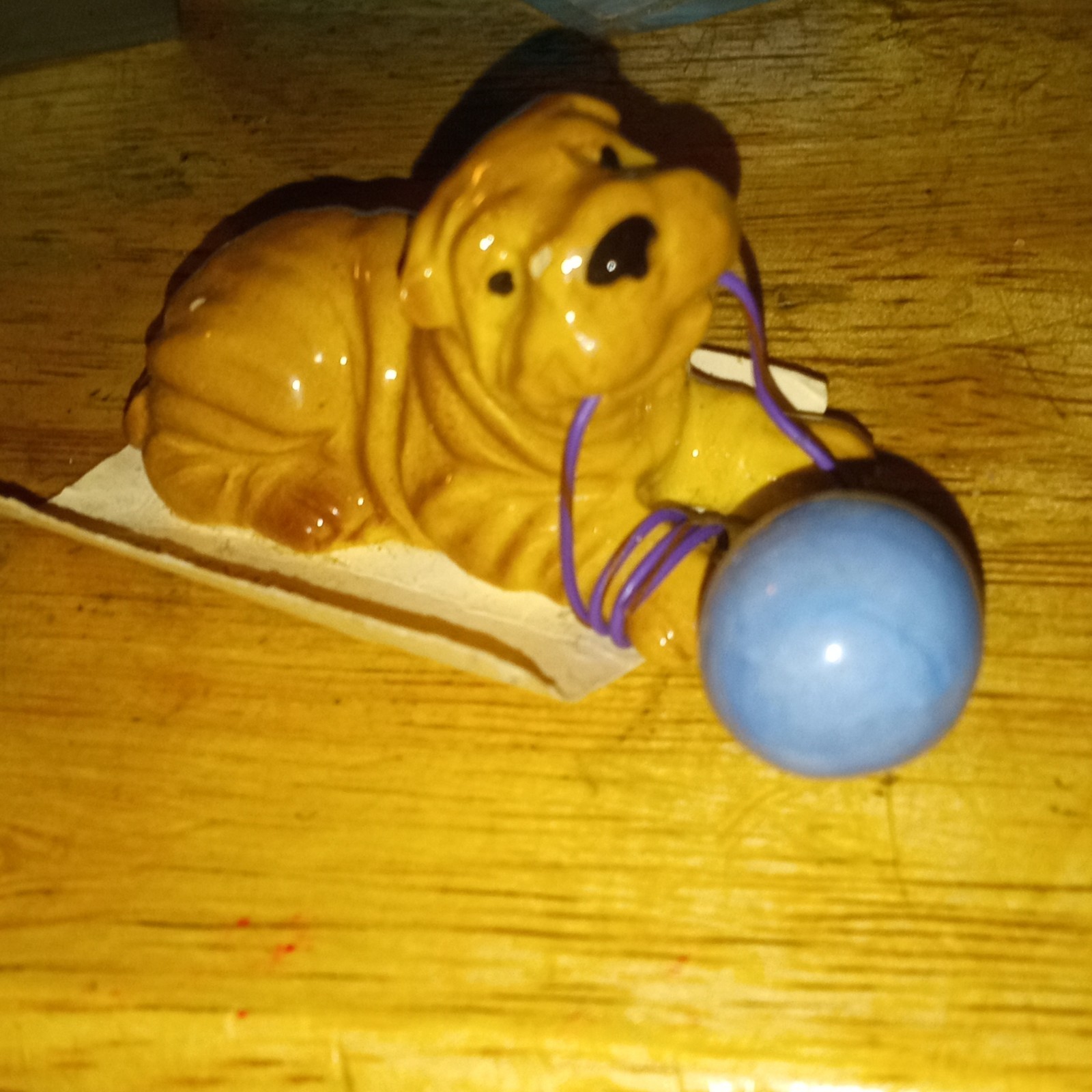 VTG Retired Hagen Renaker Miniature Made in USA 1995 Shar Pei dog with balloon