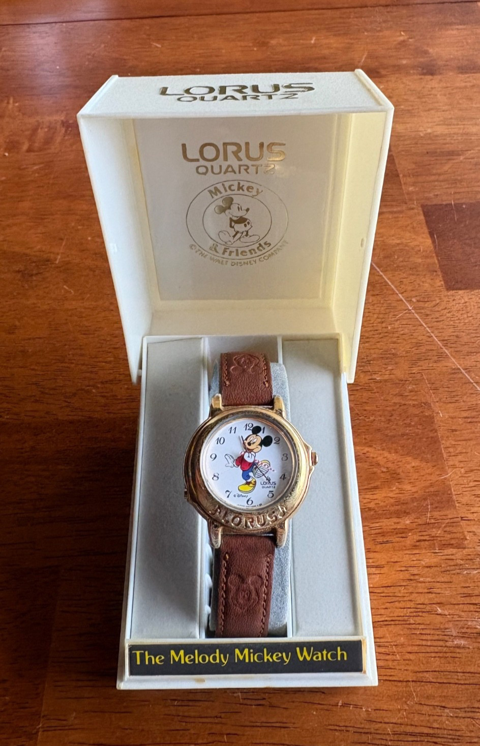 Vintage Lorus Disney Mickey Mouse Gold Musical Melody Watch