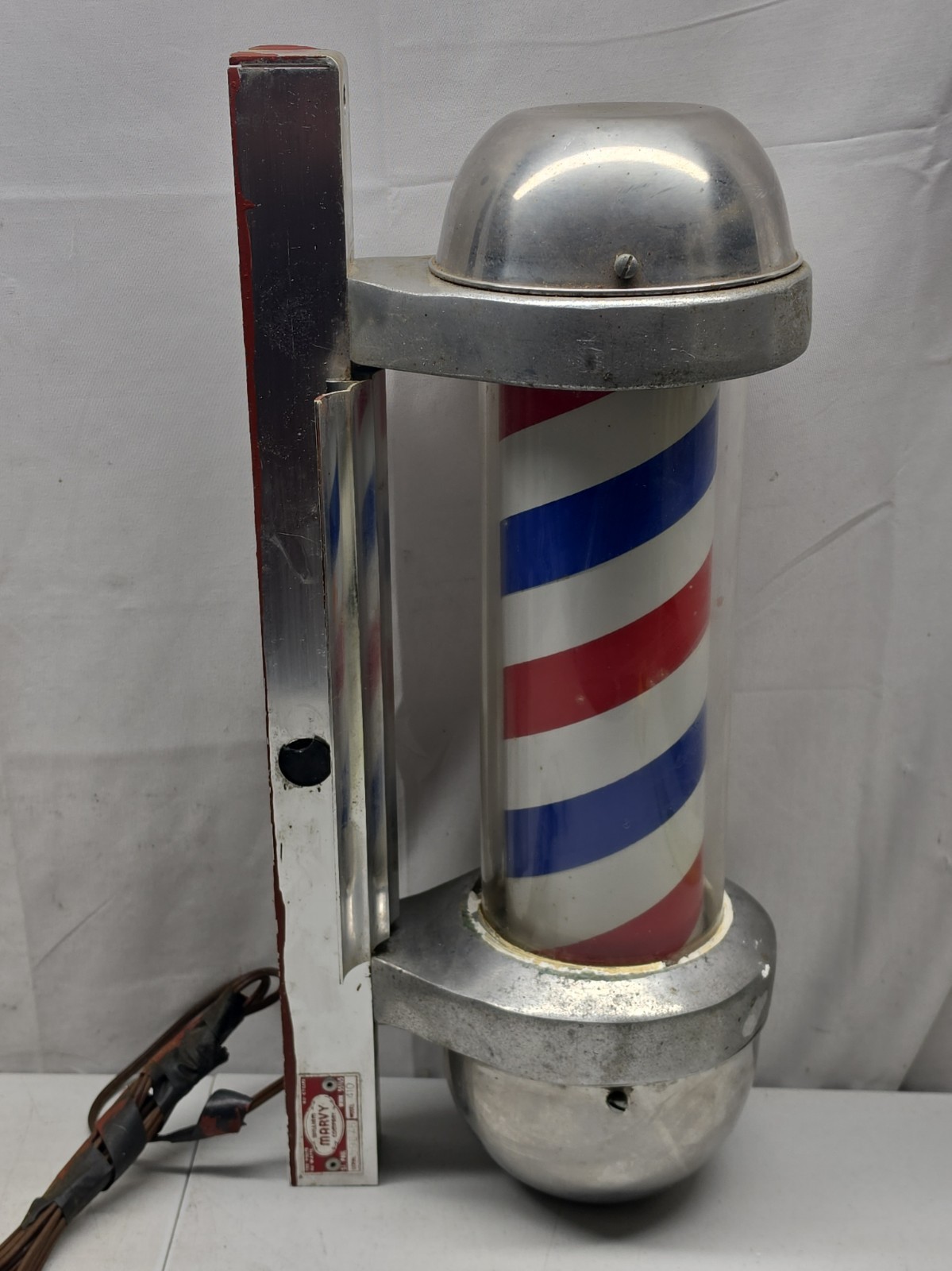 William Marvy Co. Barber Shop Pole Model 410 Vintage 1976- Tested Works