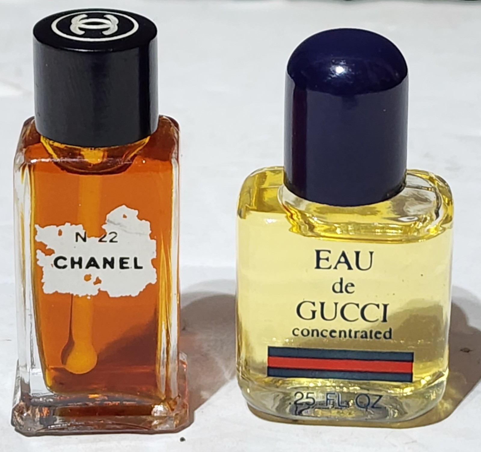 Vintage Chanel No 22 Perfume & Eau de Gucci Concentrated Mini Bottle Lot