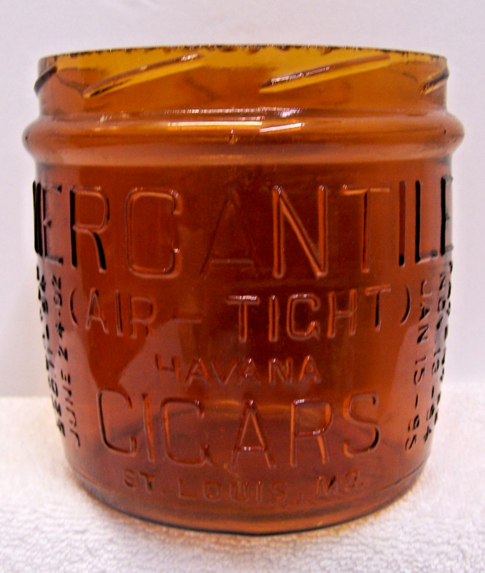 Vintage 1894-1895 F&R  RICE Mercantile Cigar Jar Amber NICE No Chips or Cracks