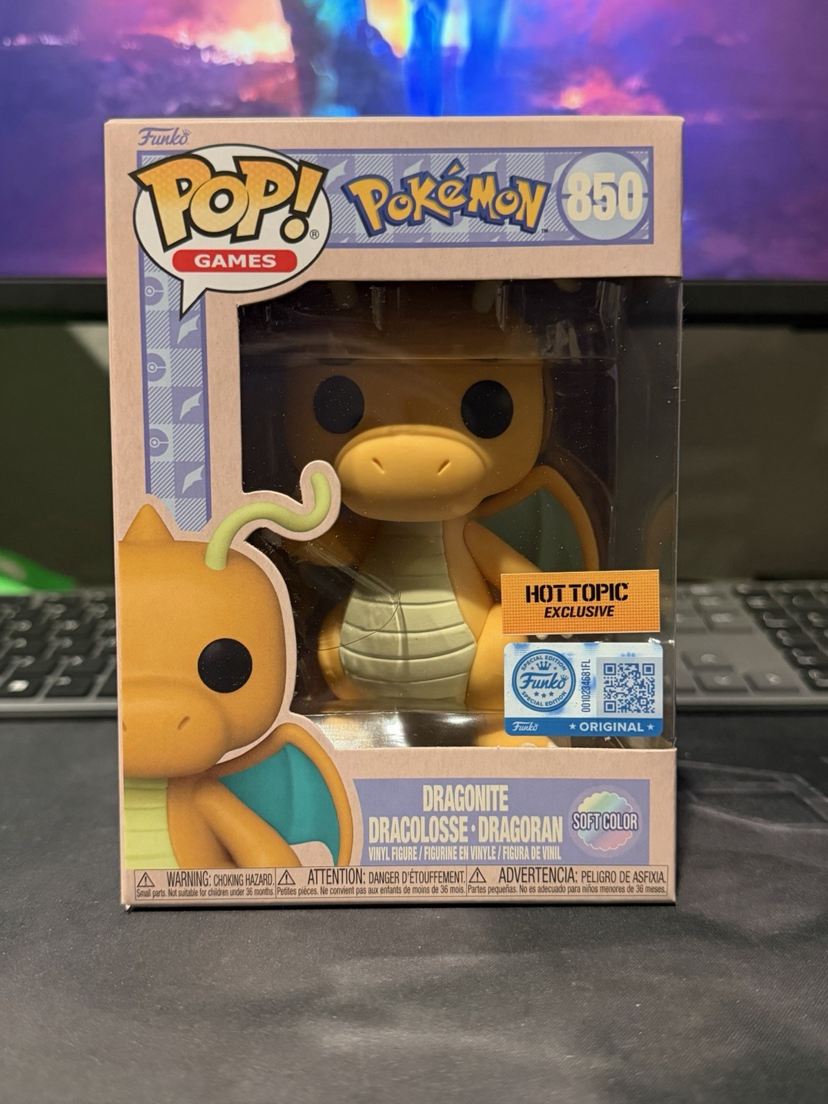 Pokemon Dragonite Funko Pop Soft Color Exclusive #850 Ships W/ Soft Protector