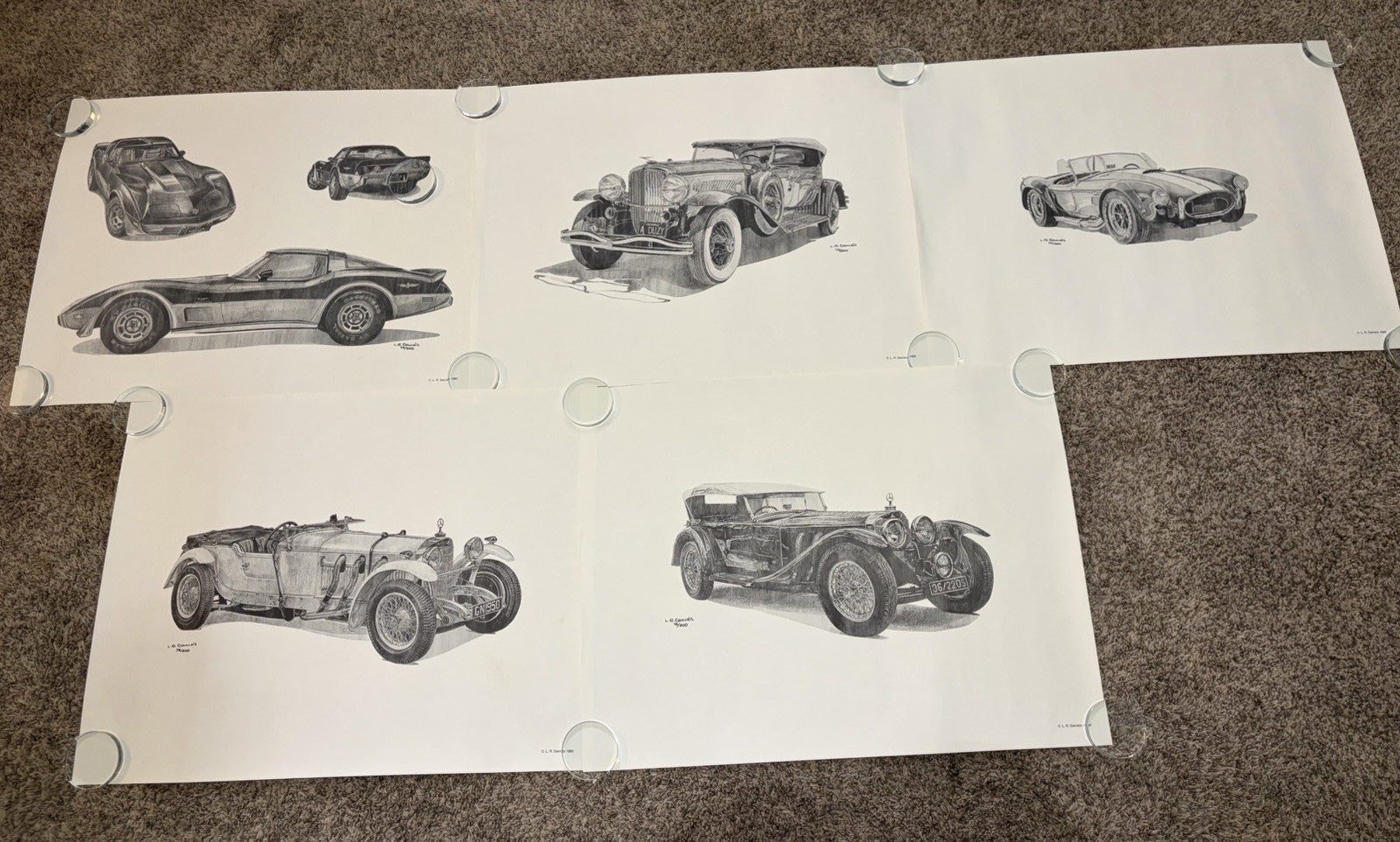 L.R. Daniels Signed Limited Edition Classic Car Prints Corvette Shelby Lot-5