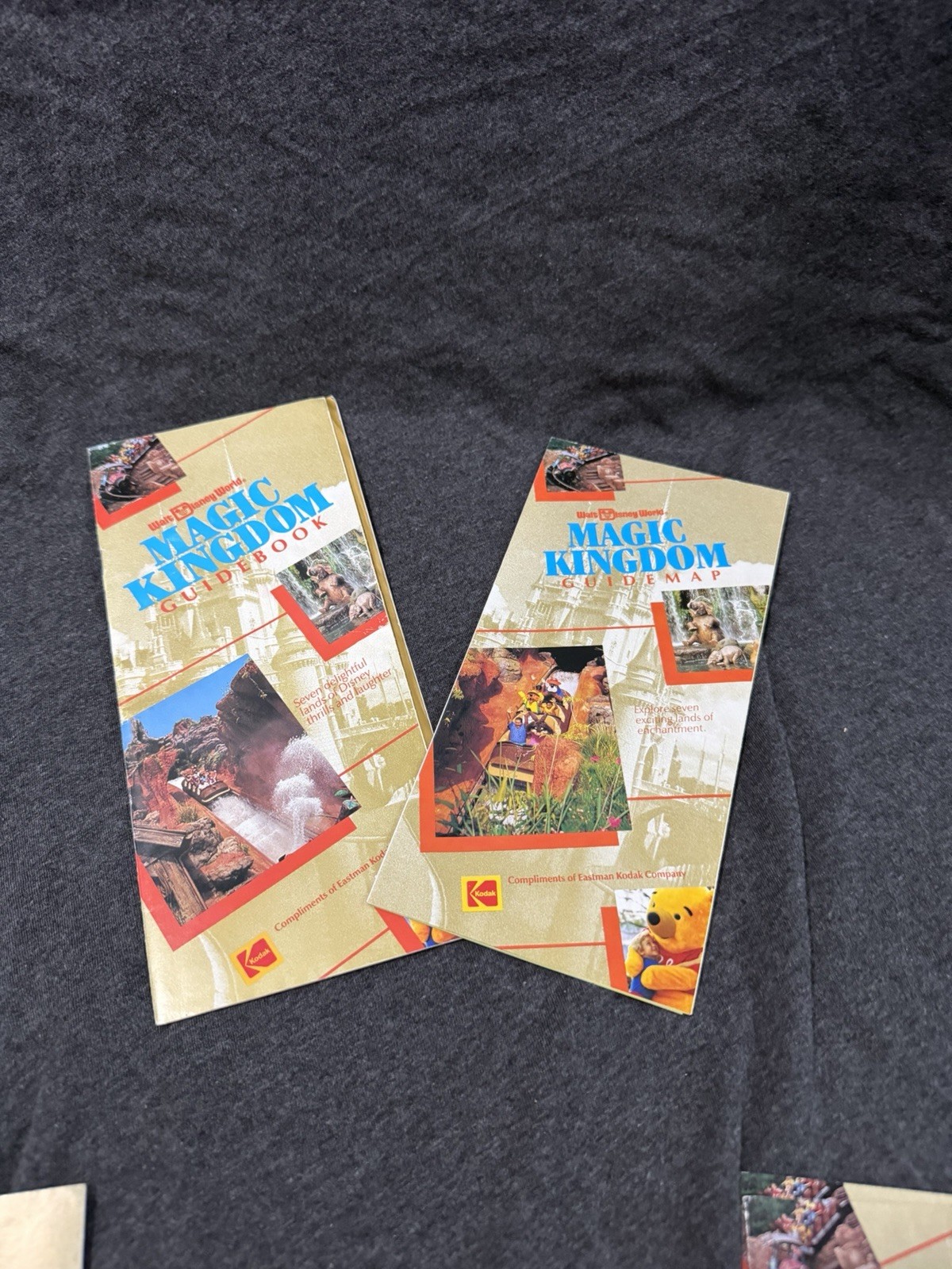 1991 Vintage Disney Magic Kingdom Guidebook And Guide Map Kodak Splash Mountain