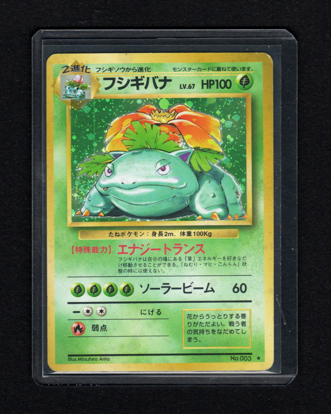 〔 L / P + 〕1996 Venusaur Level 67 (No. 003) Japanese Pokemon Base Set