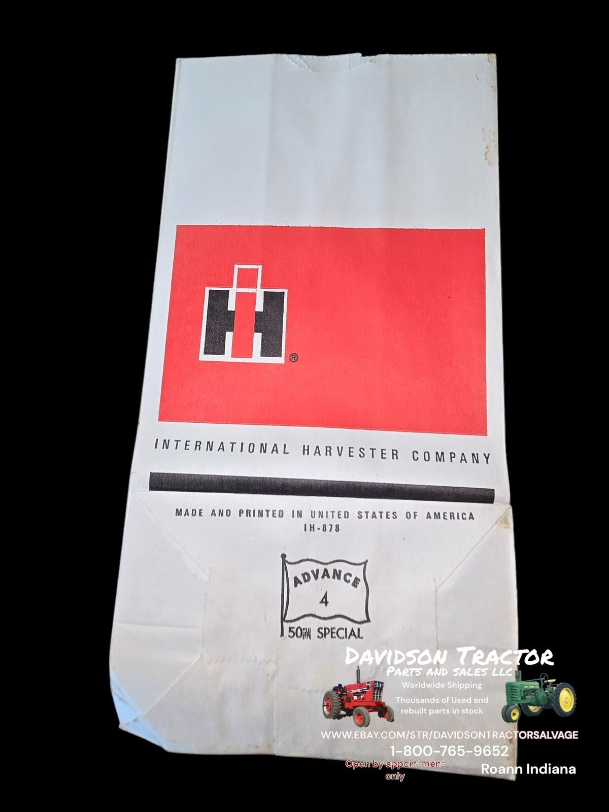 International Harvester Parts Bag 1950s Dealership Memorabilia