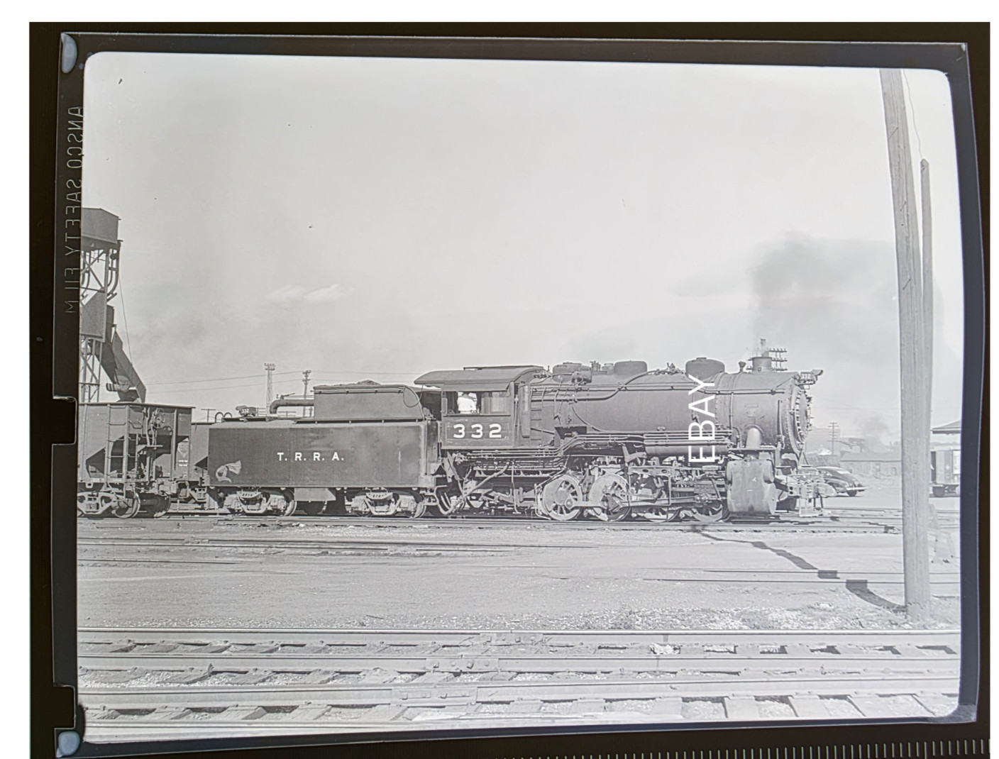7/17/46 Terminal Railroad Assoc. St Louis Locomotive No. 332 J-1 Photo Negative