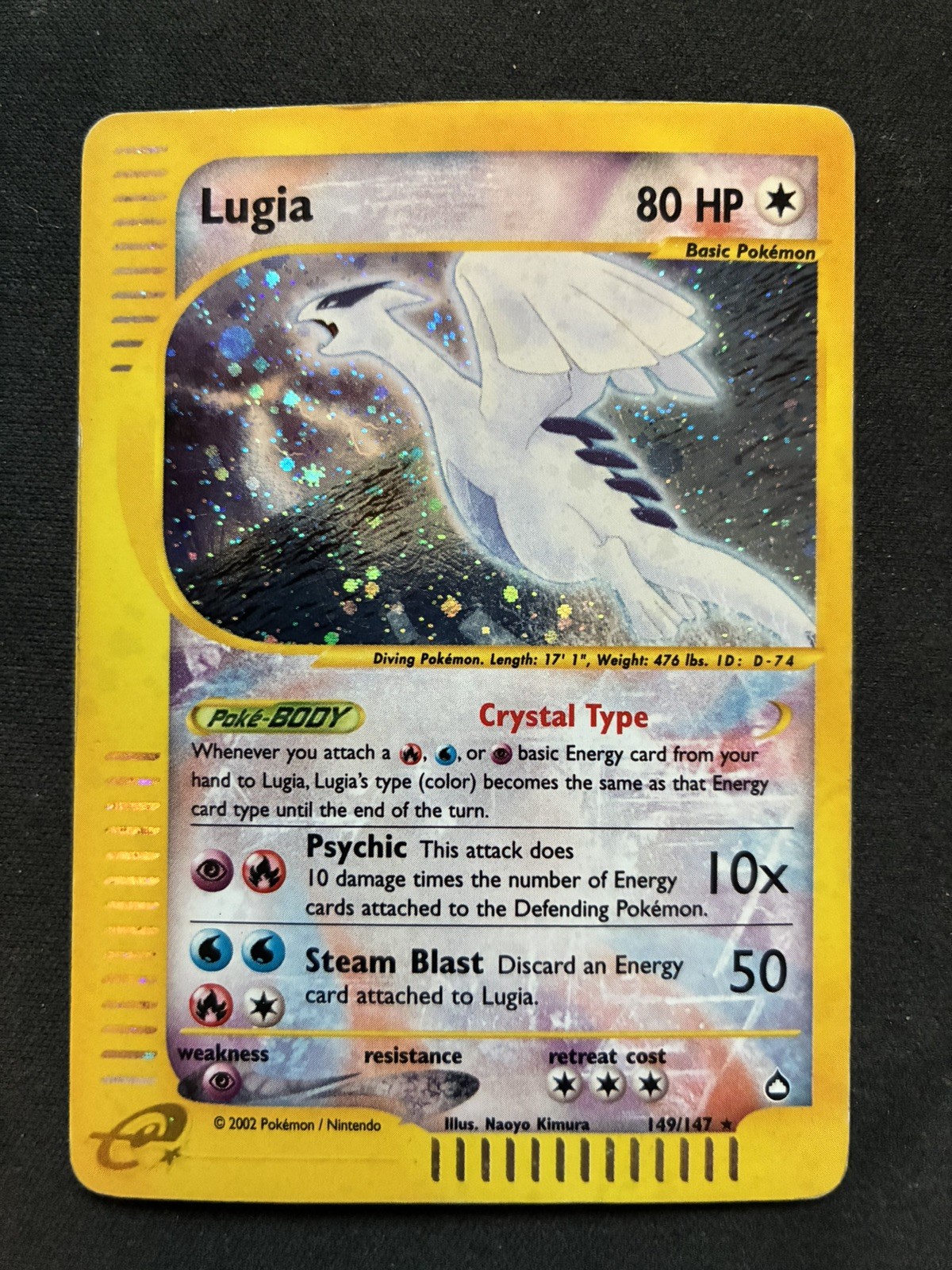 Pokémon Crystal Lugia Aquapolis Holo TCG Card 149/147 