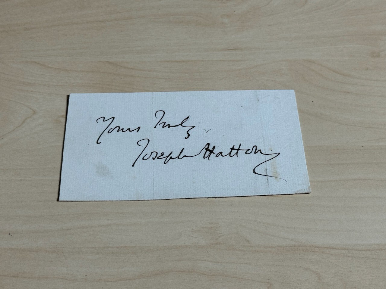 Antique Hand Signed Card Joseph Hatton Author Journalist Sunday Times