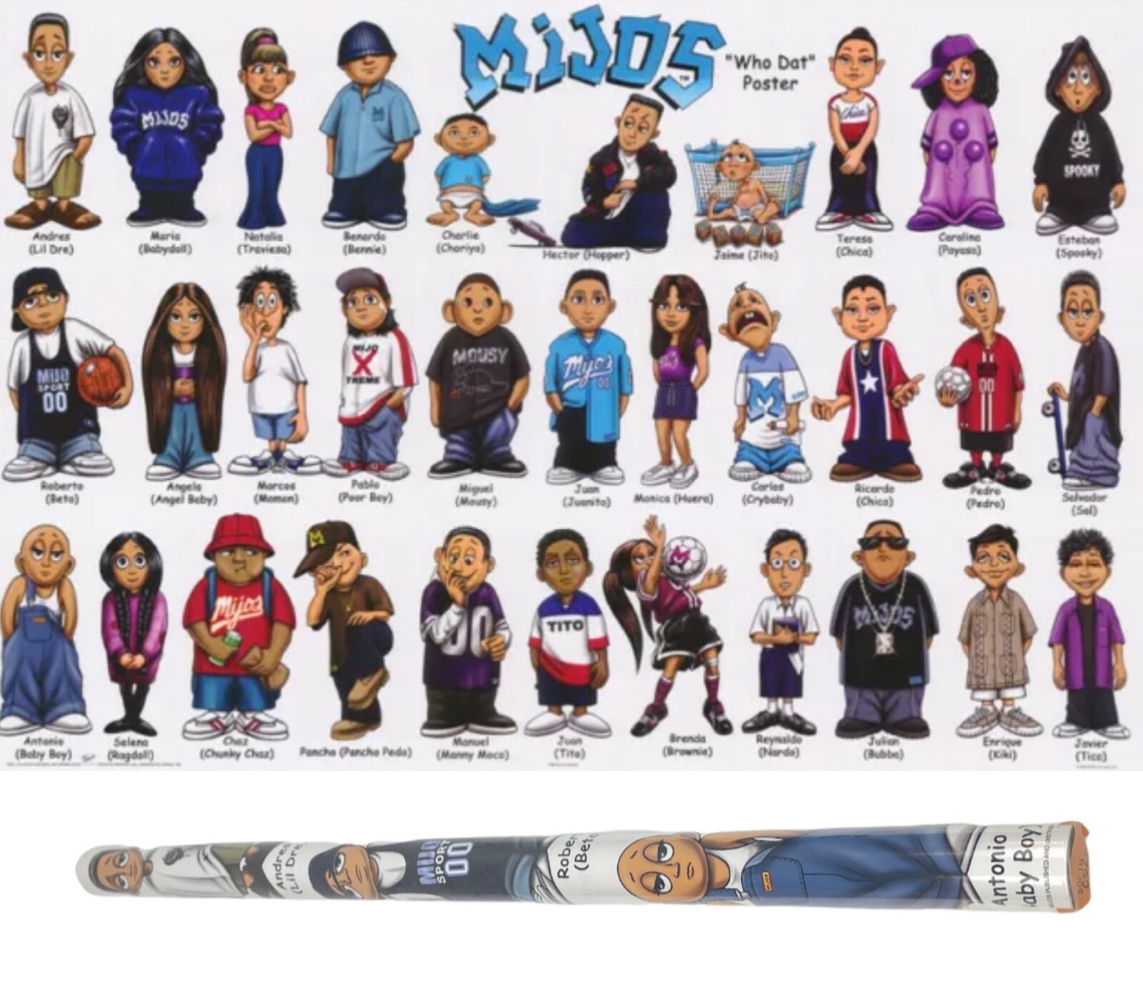 Vintage NOS 2003 “MIJOS” Homies 22”x34” Poster Chicano Mexican NEW Sealed