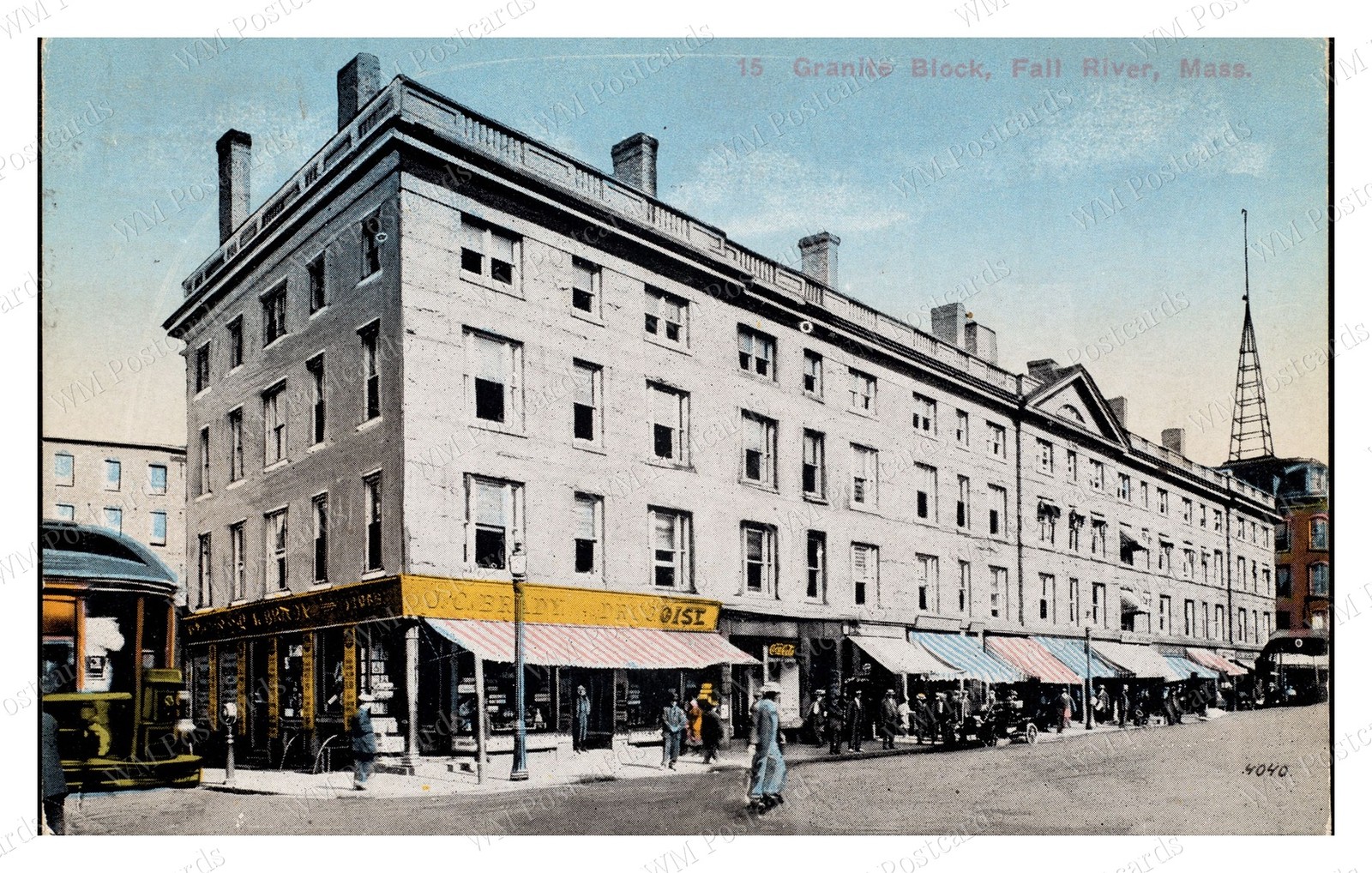 Fall River Massachusetts 1910s Granite Block Building Standard Postcard