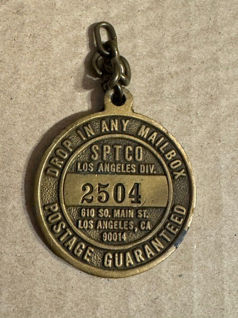 Vintage Southern Pacific Railroad Key Return Fob Tag