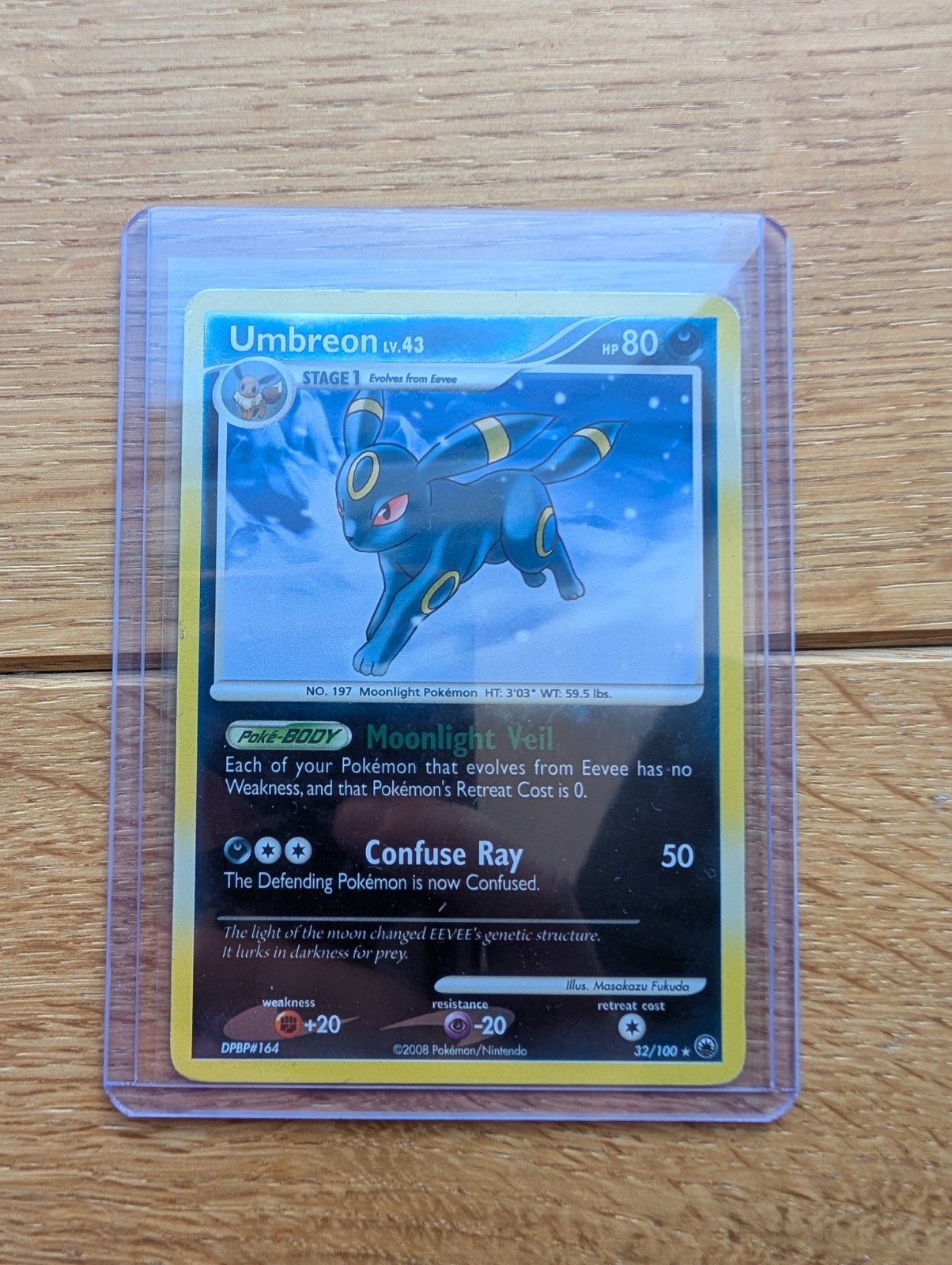 Umbreon 32/100 Majestic Dawn Reverse Holo Rare Pokémon Card 2008 LP