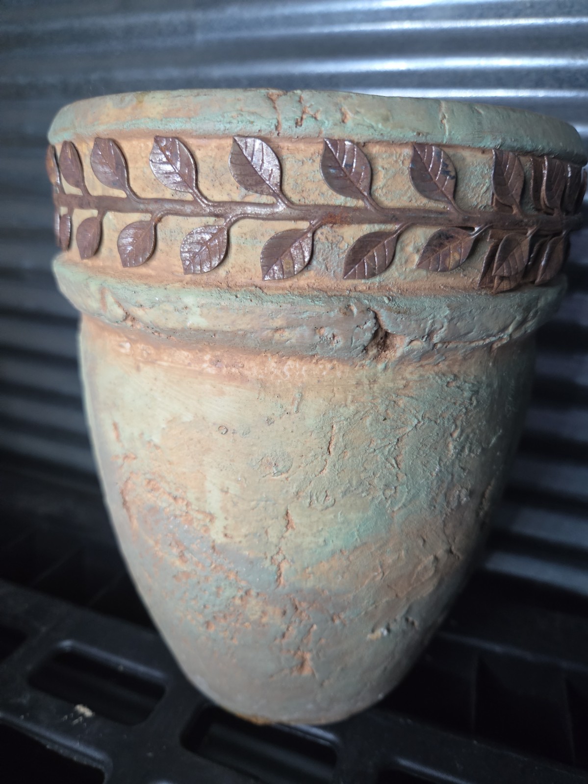 Rare vintage estate terracotta planter extremely heavy