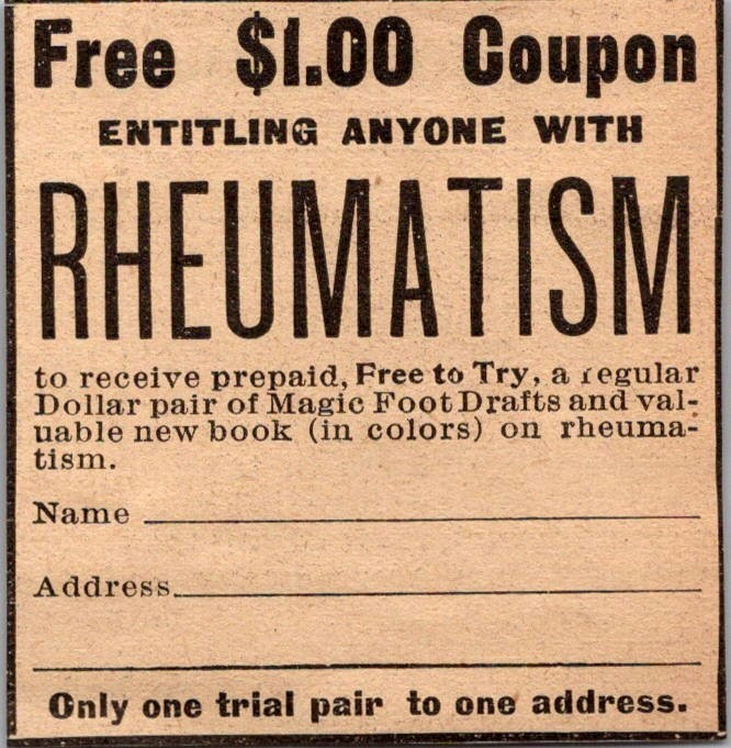 Coupon Reg Dollar Pair Of Magic Foot Drafts & Book 1906 Minneapolis Ad 5AL1-S3