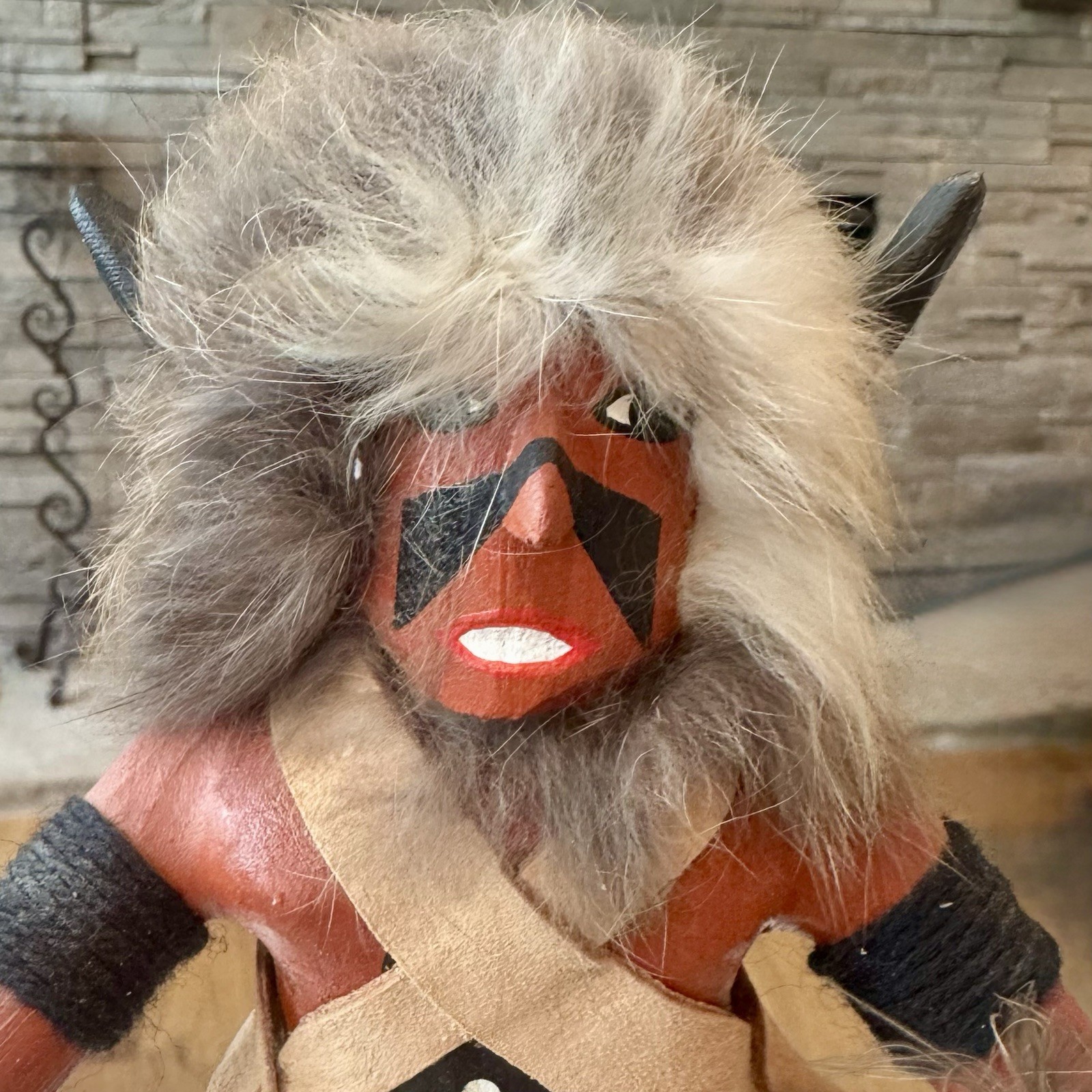 Vintage Authentic Hopi Buffalo Dancer Kachina Doll Cottonwood Native Folk Art