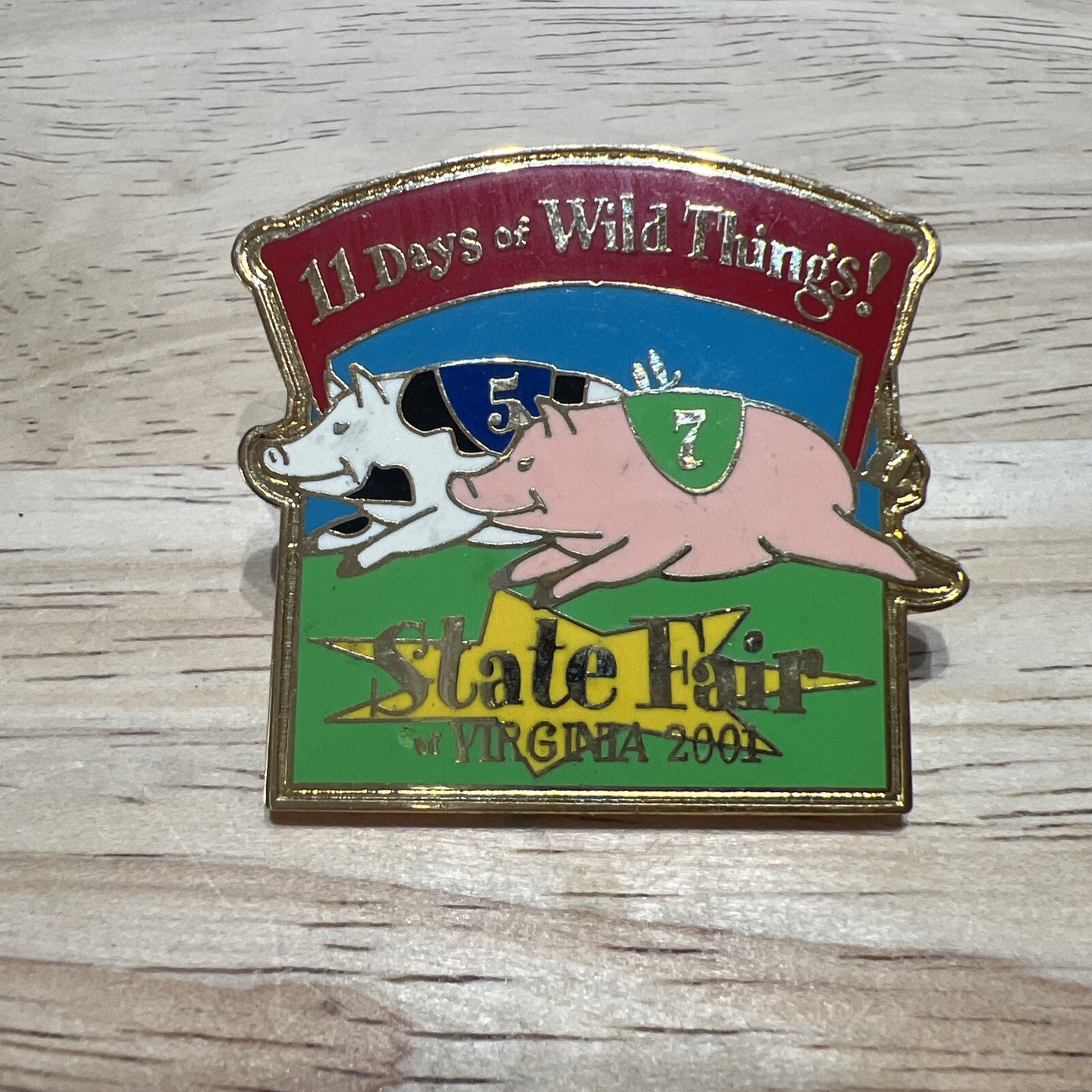 Vintage 2001 Virginia State fair 11 days of wild things Pinback