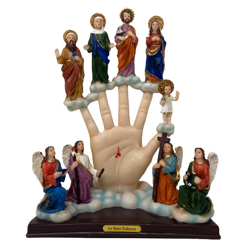 Mano Poderosa con Las Cinco Personas Estatua de Resina Resin 13 Inches Nuevo