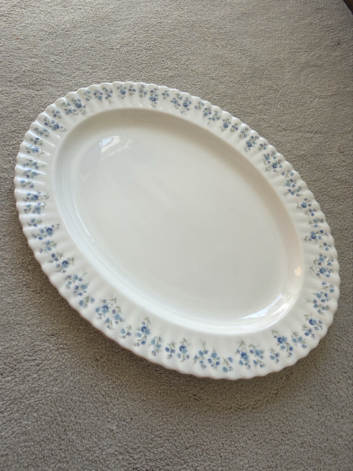 Vintage Royal Albert Memory Lane Oval Serving Platter Meat Dish 1970s - 16 Inch