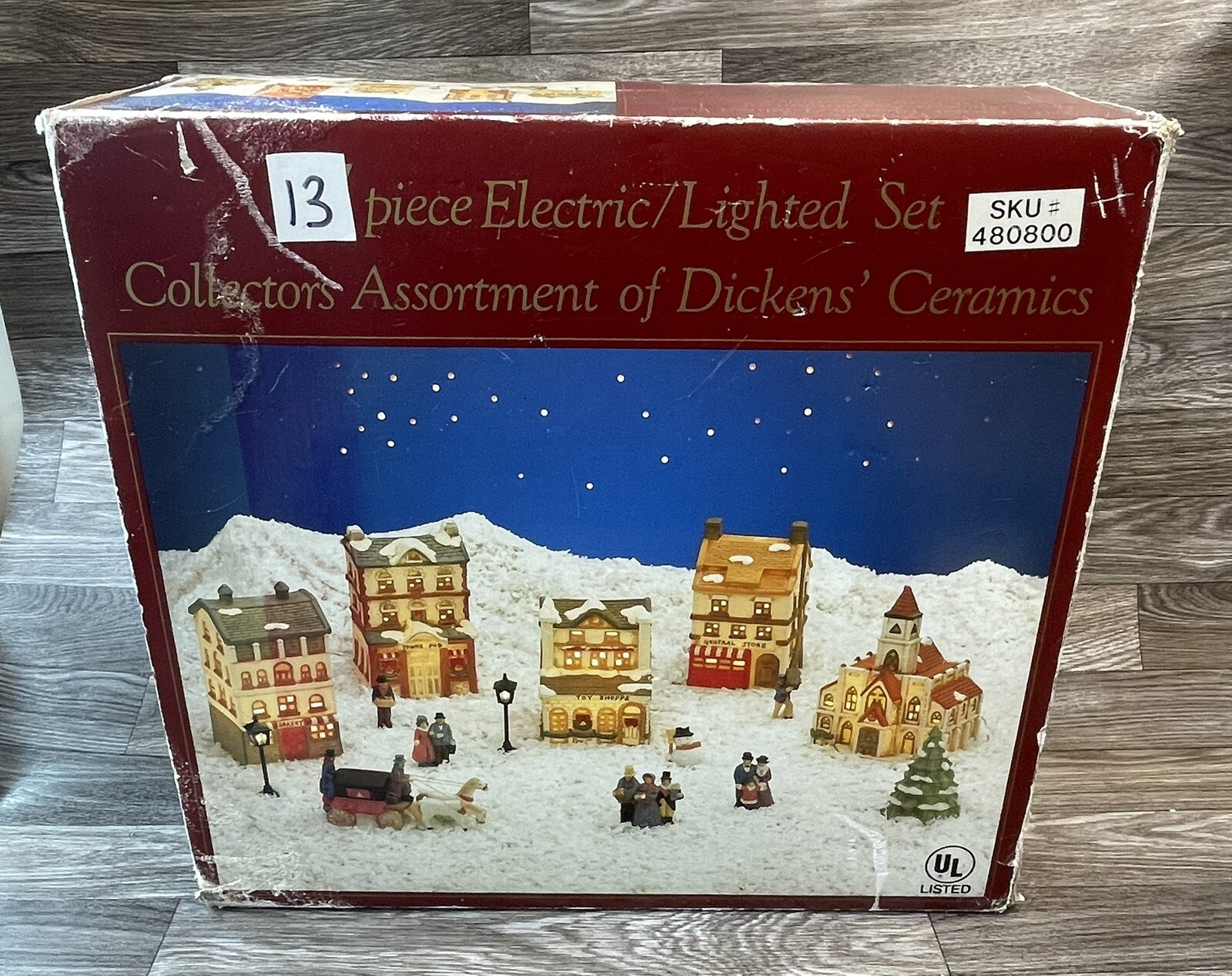 Vintage Dickens Collectors 13 Piece Village Town NO light cords