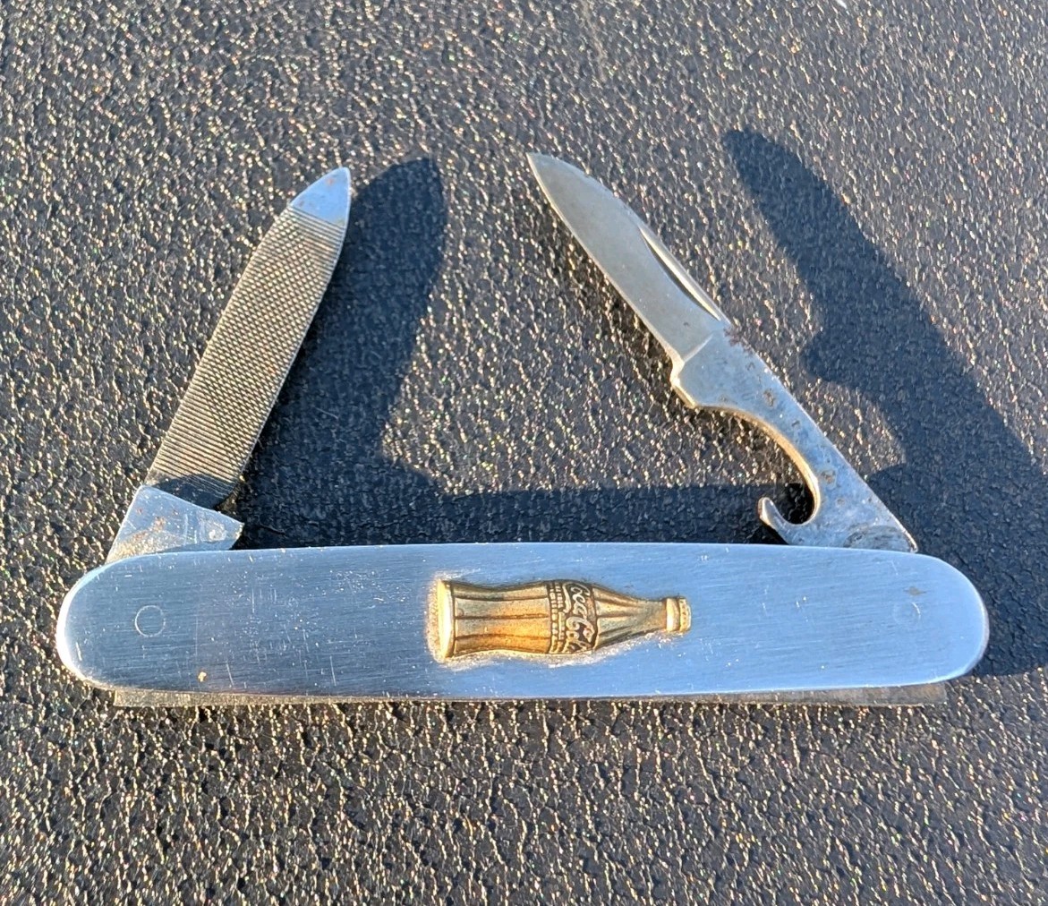 Vintage 1955 Coca Cola Pocket Knife St Louis TBA Advertising Coke Bottle Tool