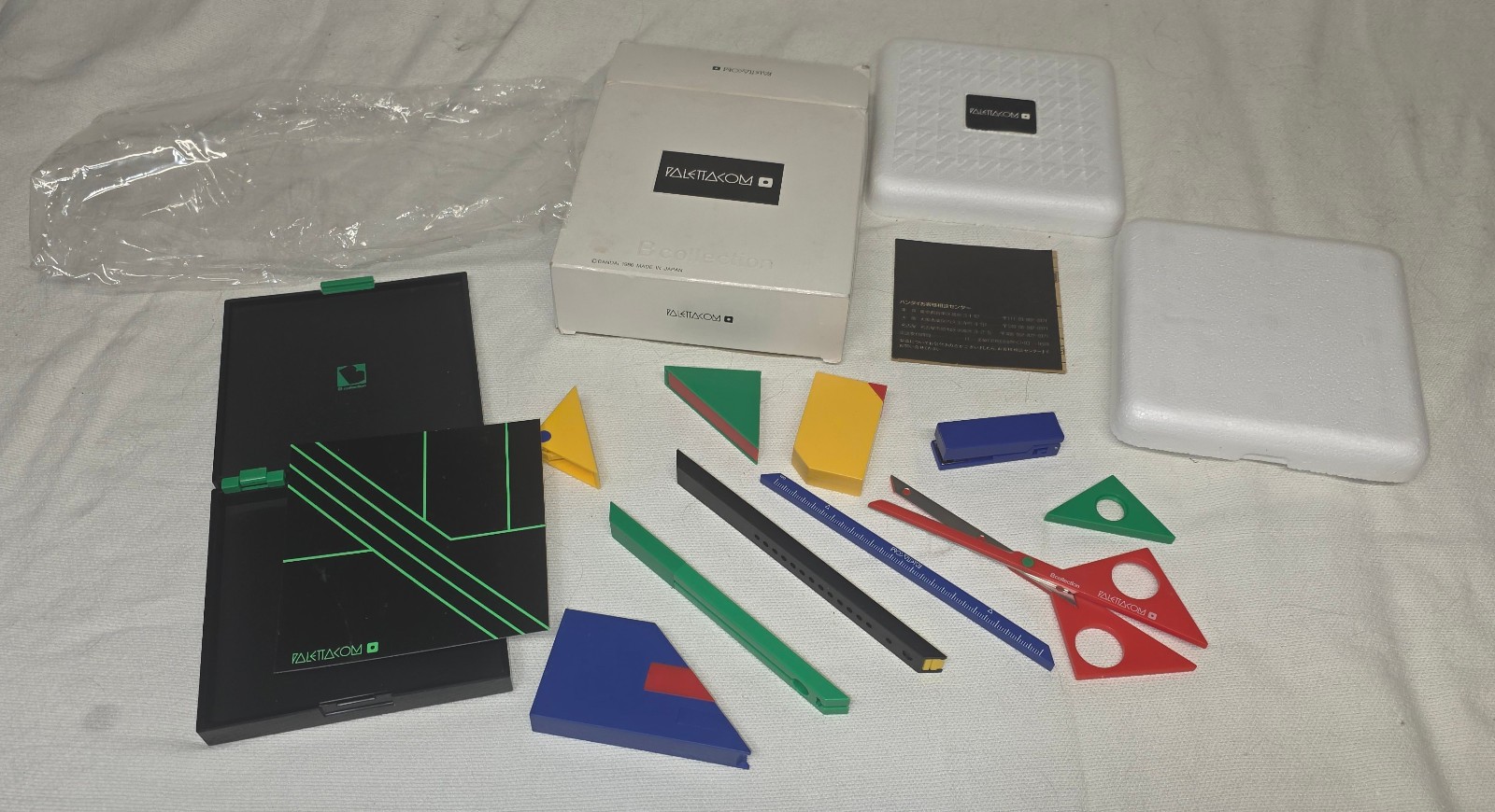 Vintage 1986 Bandai Palettacom B Collection Stationery Set - Mint Complete