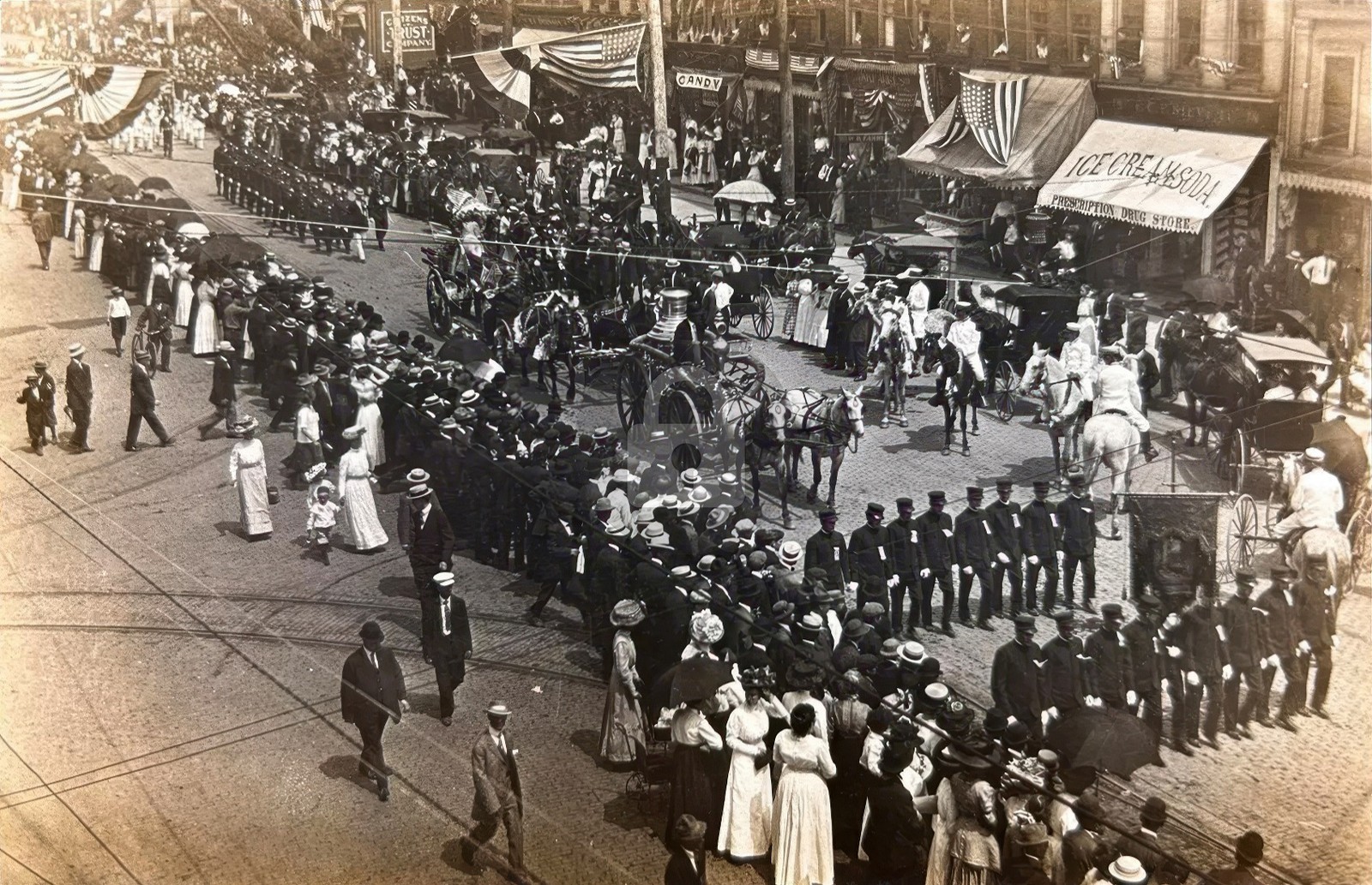 Fredonia New York 1910 Firemens Convention Parade NY 1 RPPC Photo Postcard COPY