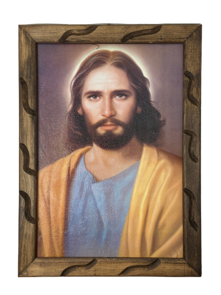  JESÚS EL MAESTRO  CUADRO RUSTICO 13”X18”, NEW