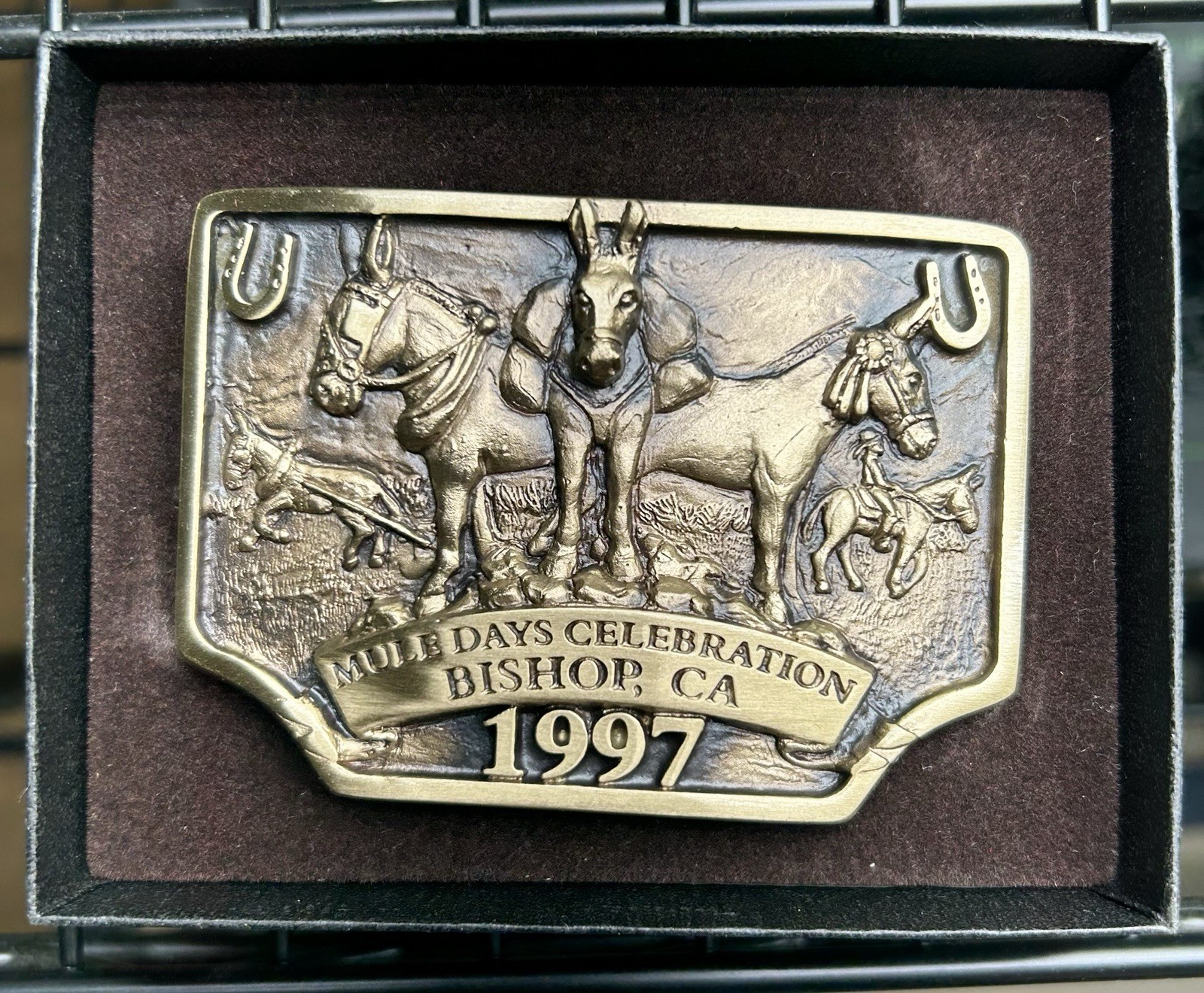 MIB Vintage 1997 Bishop Mule Days Bronze Belt Buckle Ltd Ed #1590/2500 FREESHIP