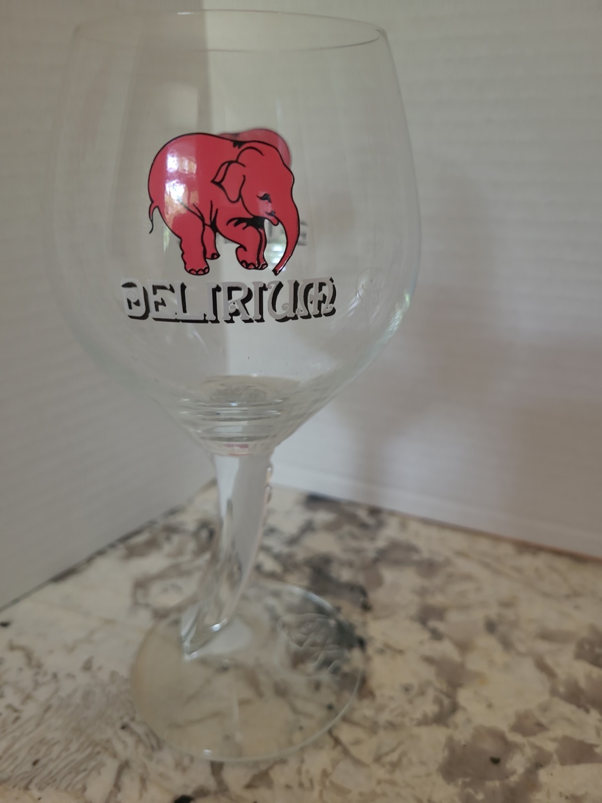 DELIRIUM Tremens BELGIUM Beer Glass PINK ELEPHANT Ritzenhoff Curved Stem 33cl