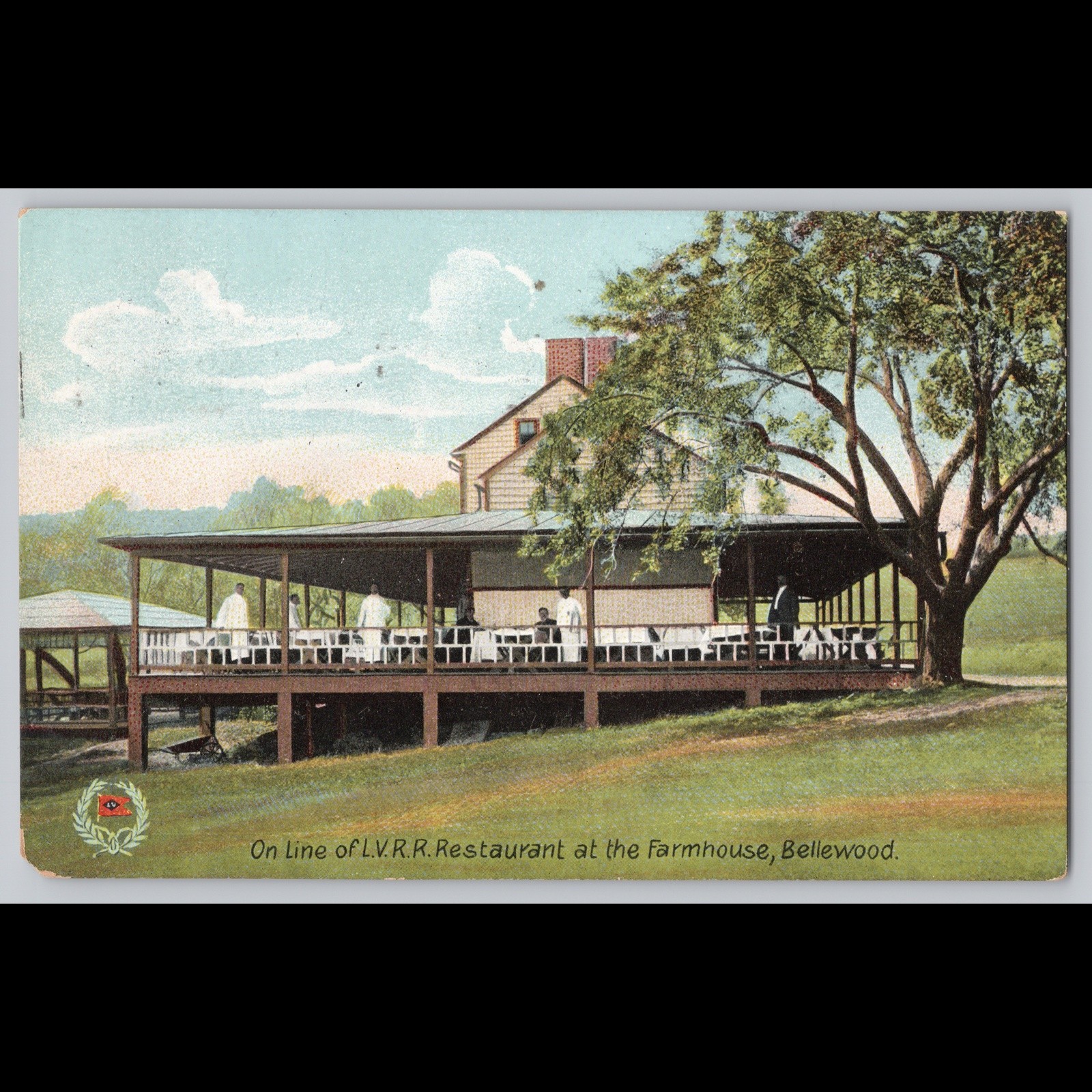 Antique Postcard L.V.R.R. Restaurant Farmhouse Bellewood Frenchtown NJ 1908