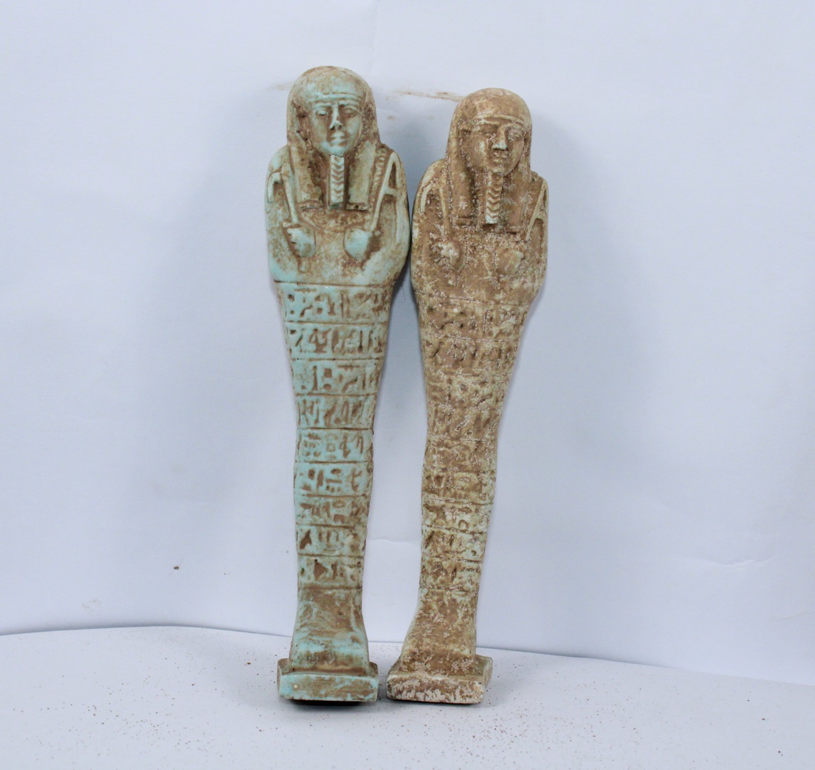 Ancient Egyptian Antique 2 Royal Ushabti Statues BC Pharaonic Era