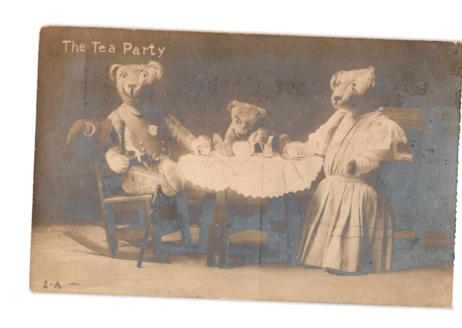 RPPC 1907 Teddy Bear Tea Party Costumed Bears Youngsville NY Blanche Mamma