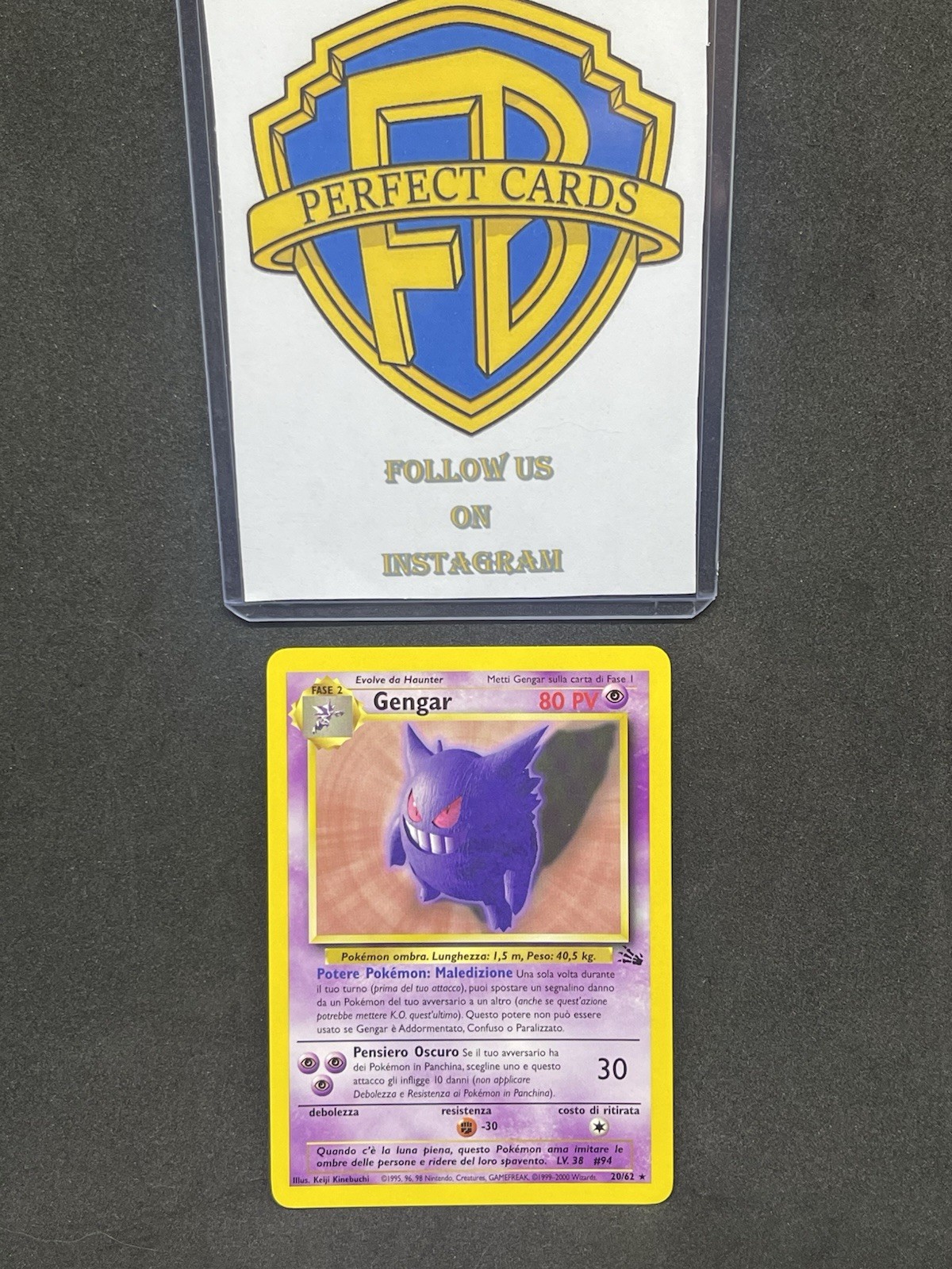 POKÉMON FOSSIL UNLIMITED GENGAR RARE NONHOLO 20/62 NM