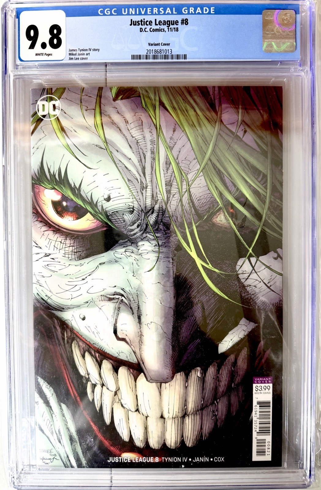 Joker CGC 9.8 Variant Cover #8 Batman Justice League Marvel Comics