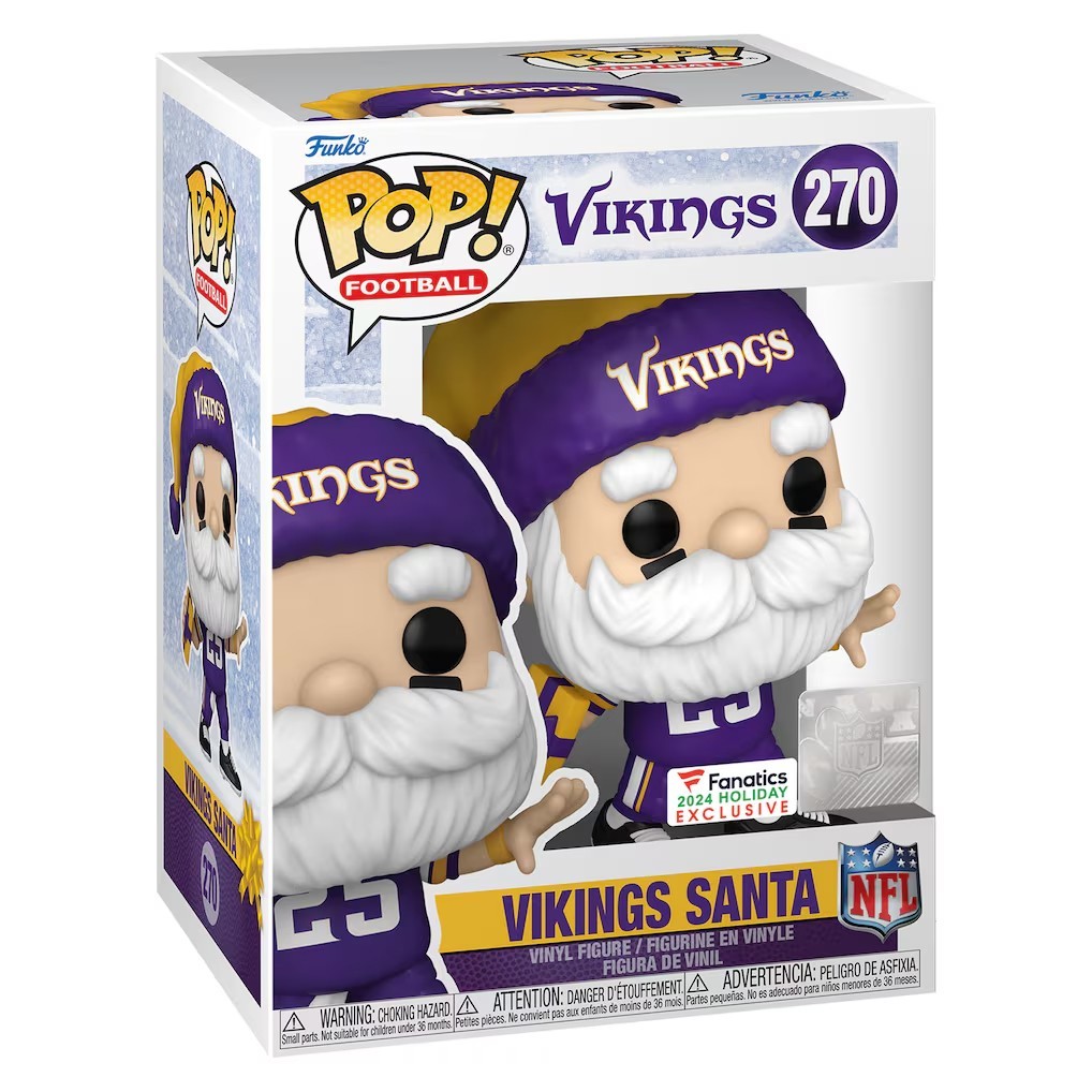 Funko Pop NFL 2024 VIKINGS SANTA 270 Minnesota Vikinngs Fanatics Exclusive NEW