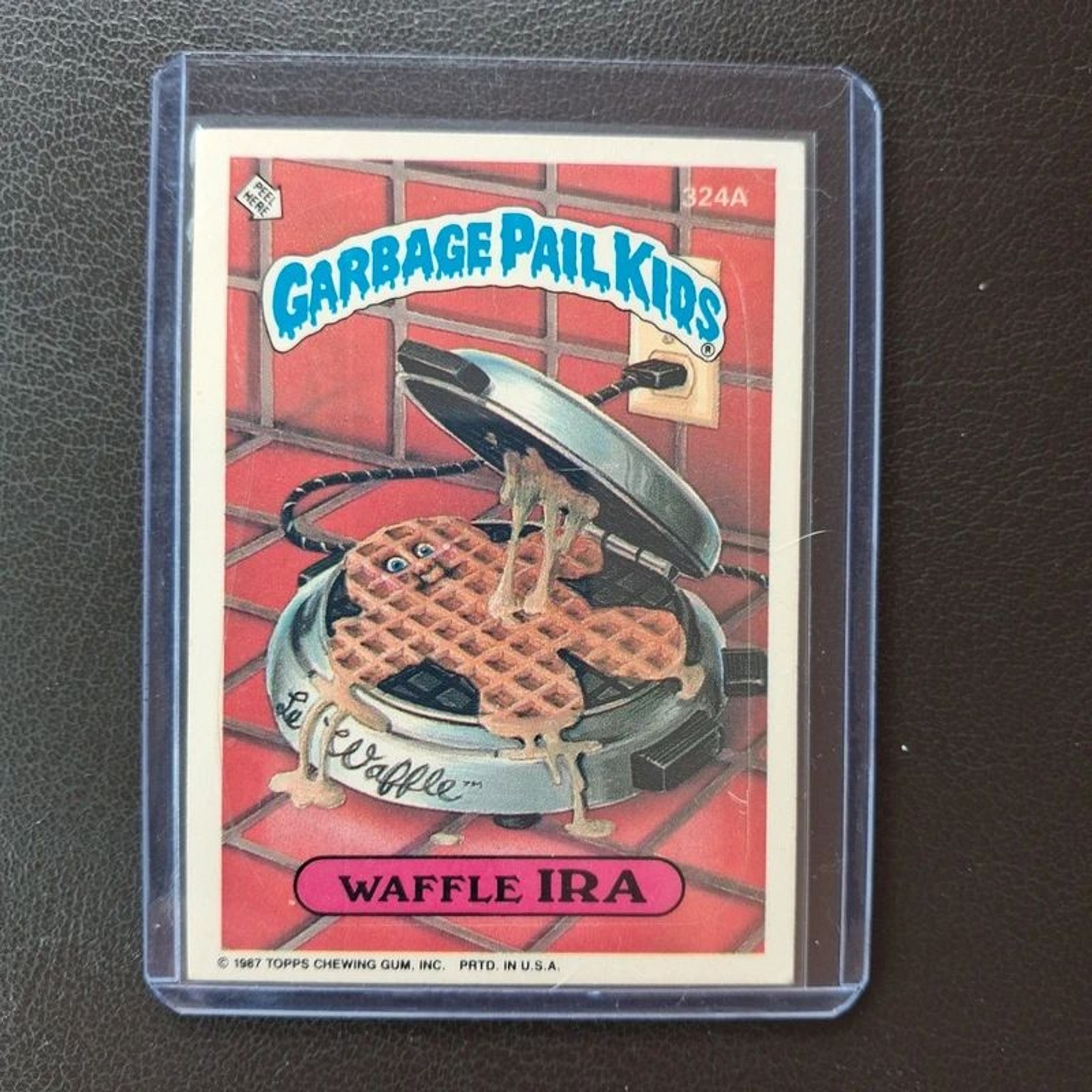 Vintage 1987 Garbage Pail Kids Waffle Ira 324A Sticker on Card