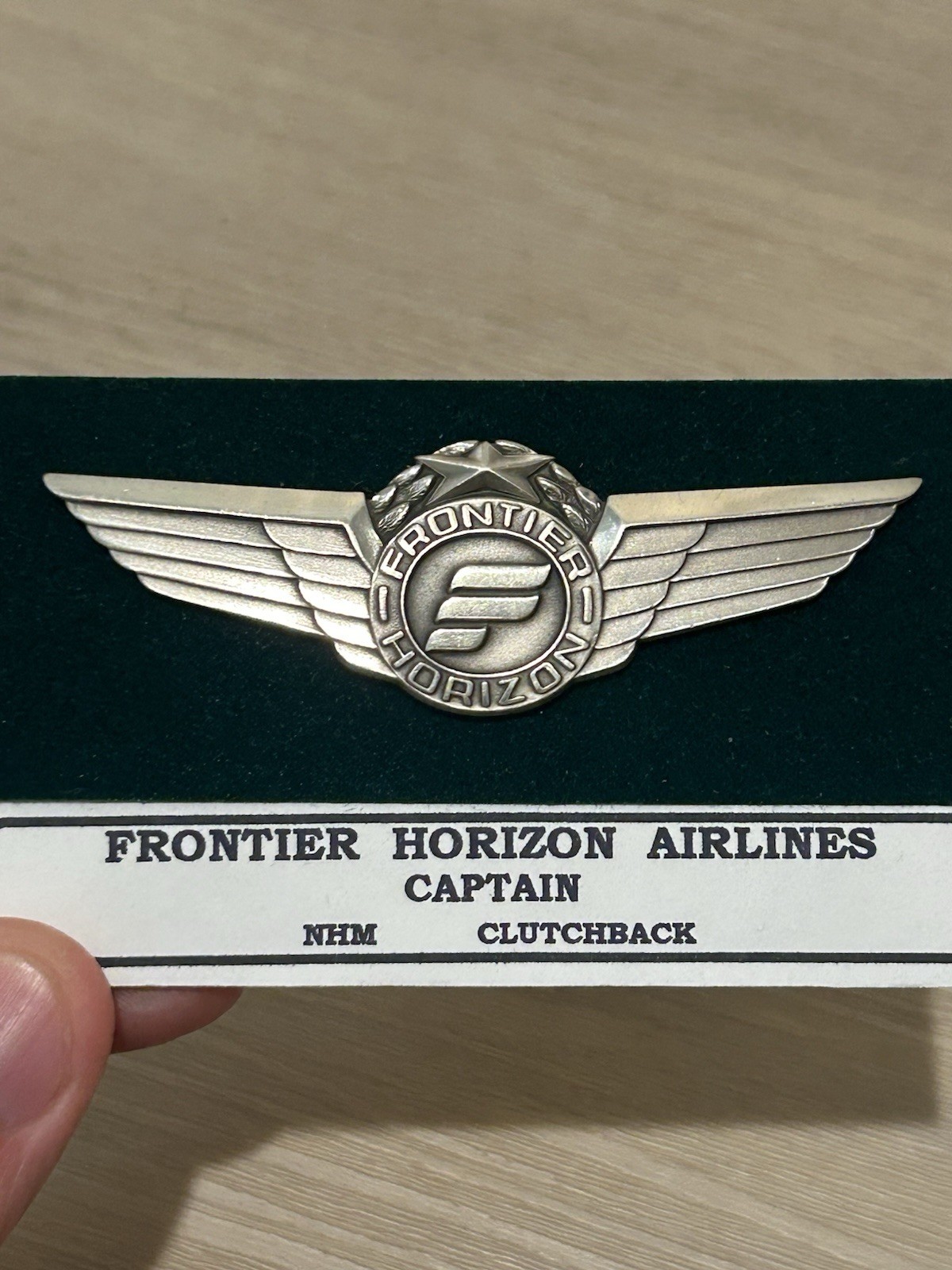 Rare Vintage Frontier Horizon Airlines Captain Pilot Wings Badge Insignia
