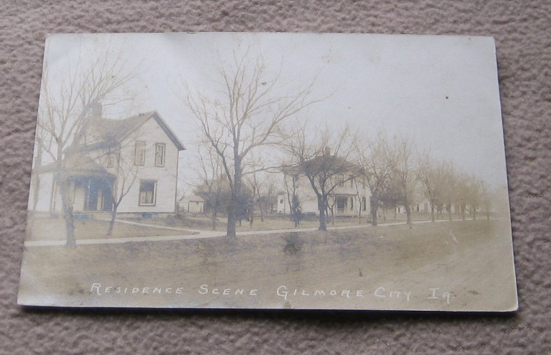 Gilmore City IA Iowa RPPC Homes Houses Residence St c 1910 Real Photo Postcard